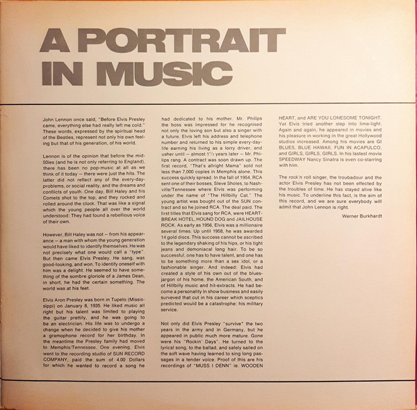 Elvis Presley – A Portrait In Music – Disc VINIL LP VG - imagine 3