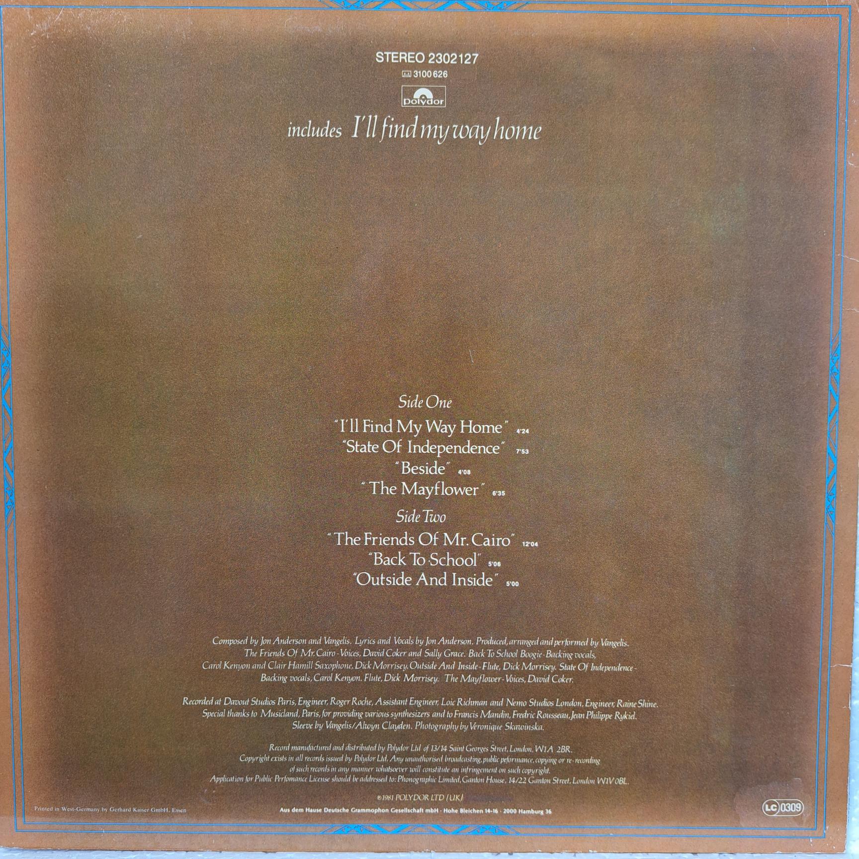 Jon And Vangelis – The Friends Of Mr Cairo - Disc VINIL LP EX - imagine 3