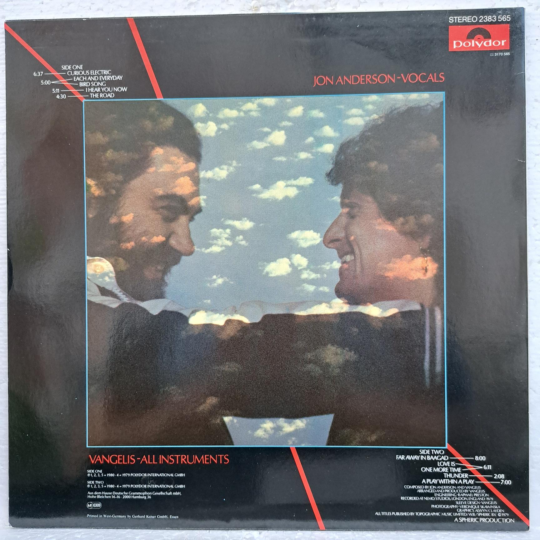 Jon and Vangelis – Short Stories - Disc VINIL LP VG VG+ - imagine 3