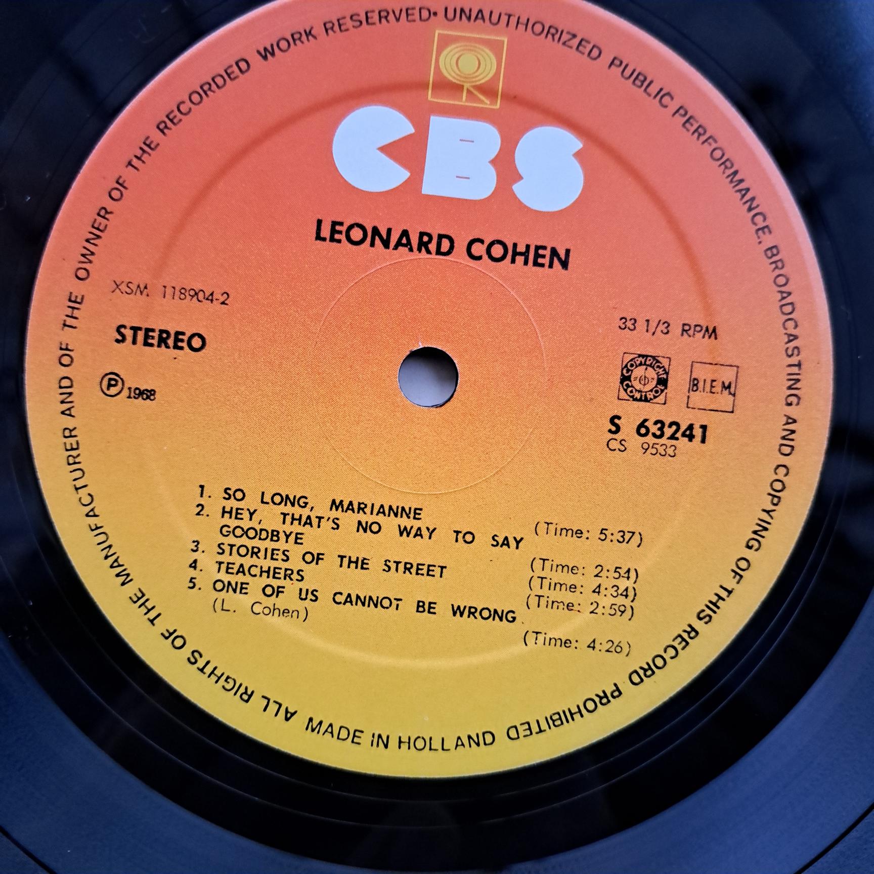 Leonard Cohen – Songs Of Leonard Cohen - Disc VINIL LP VG VG- - imagine 3