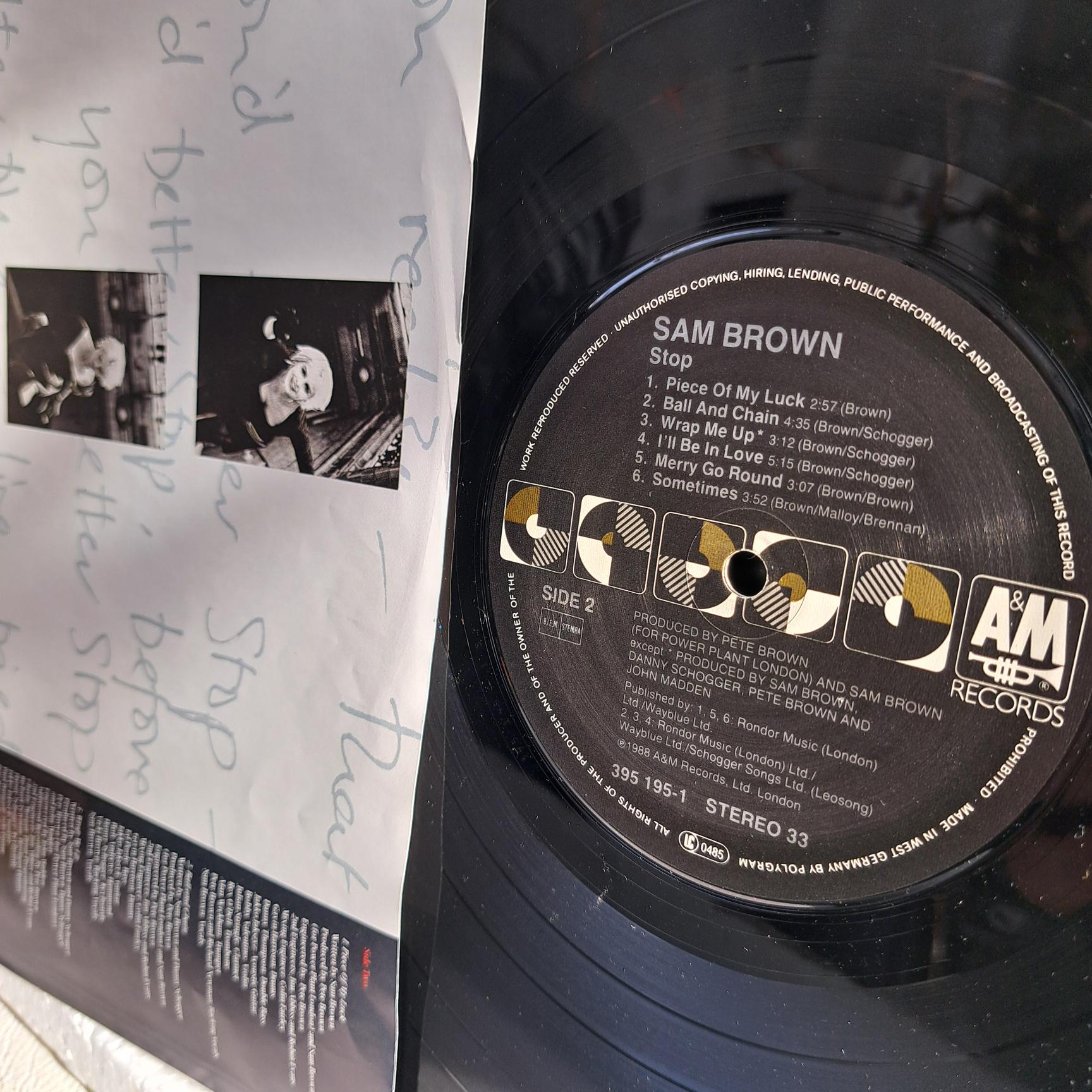 Sam Brown – Stop! - Disc VINIL LP VG VG+ - imagine 2