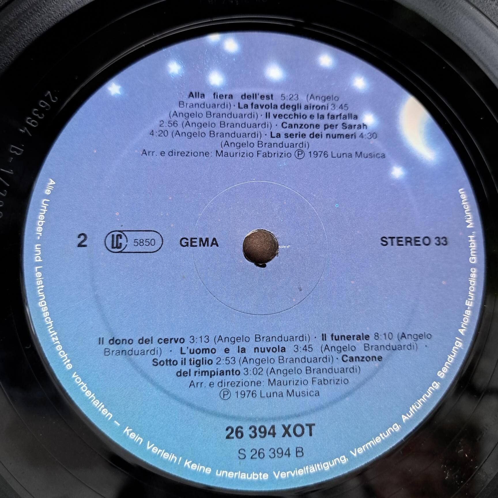 Angelo Branduardi – Alla Fiera Dell'Est - Disc VINIL LP EX - imagine 2