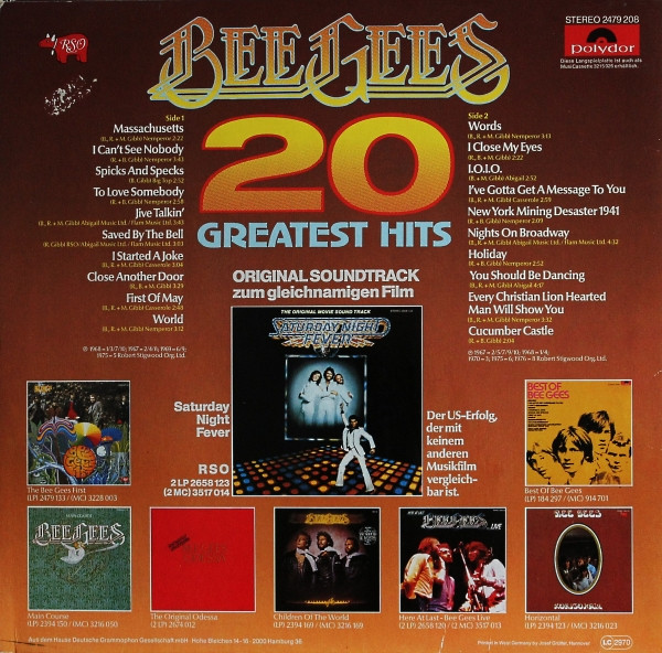 Bee Gees – 20 Greatest Hits - Disc VINIL VG VG+ - imagine 3