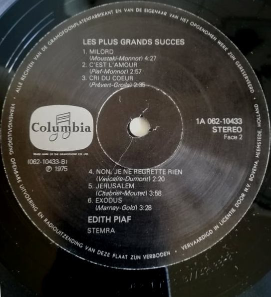 Edith Piaf – Les Plus Grands Succès - Disc VINIL LP VG - imagine 4