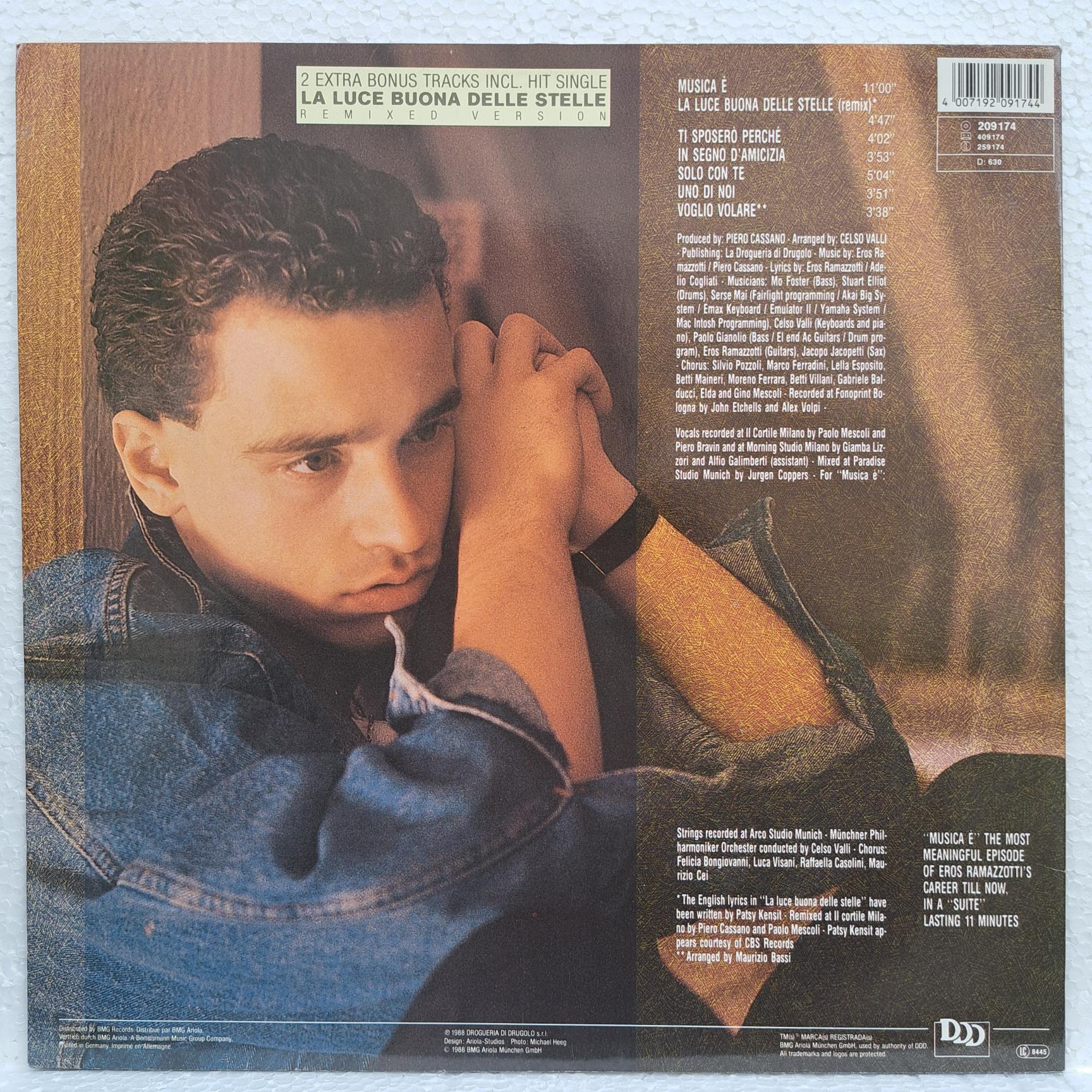 Eros Ramazzotti – Musica È - Disc VINIL LP VG VG+ - imagine 4