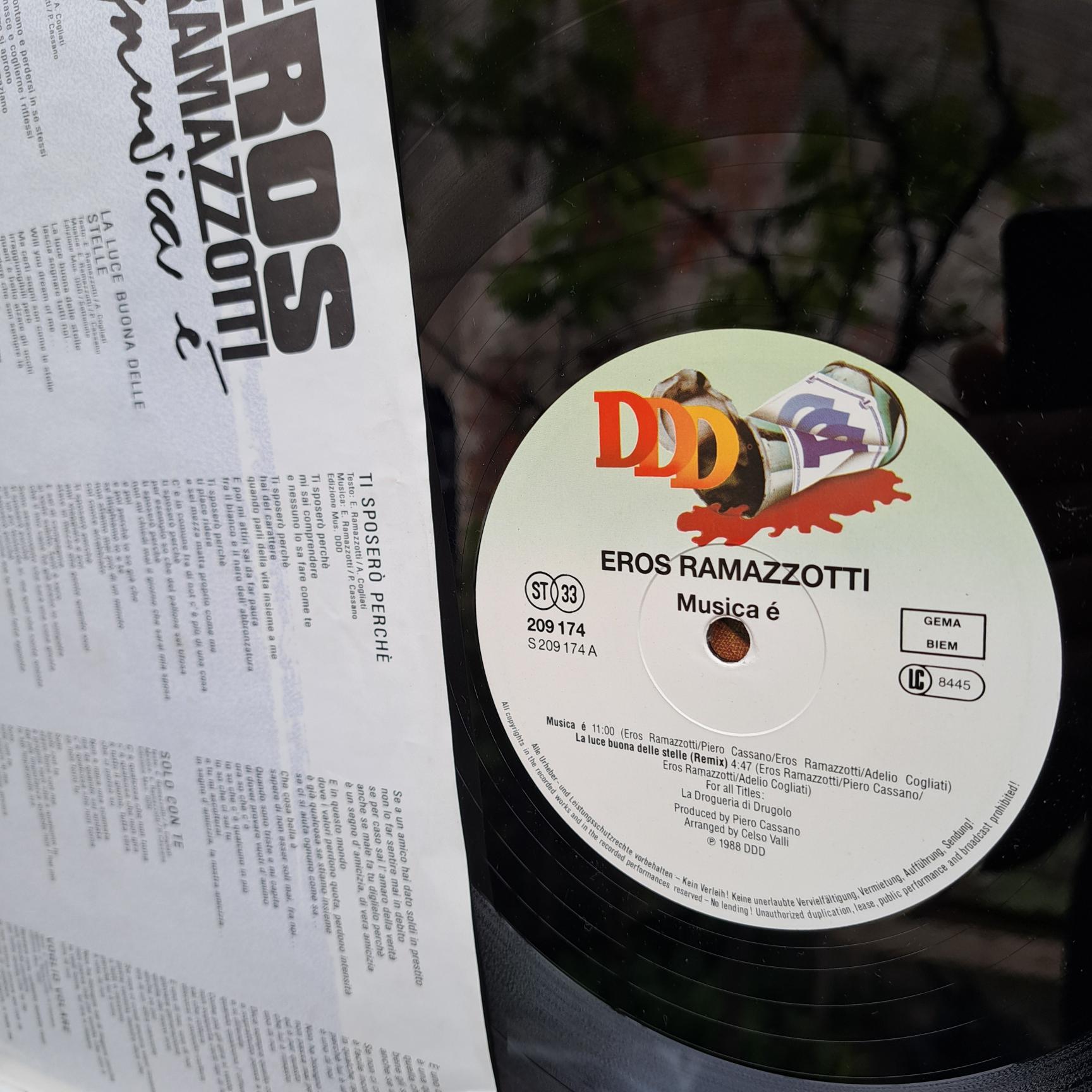Eros Ramazzotti – Musica È - Disc VINIL LP VG VG+ - imagine 3