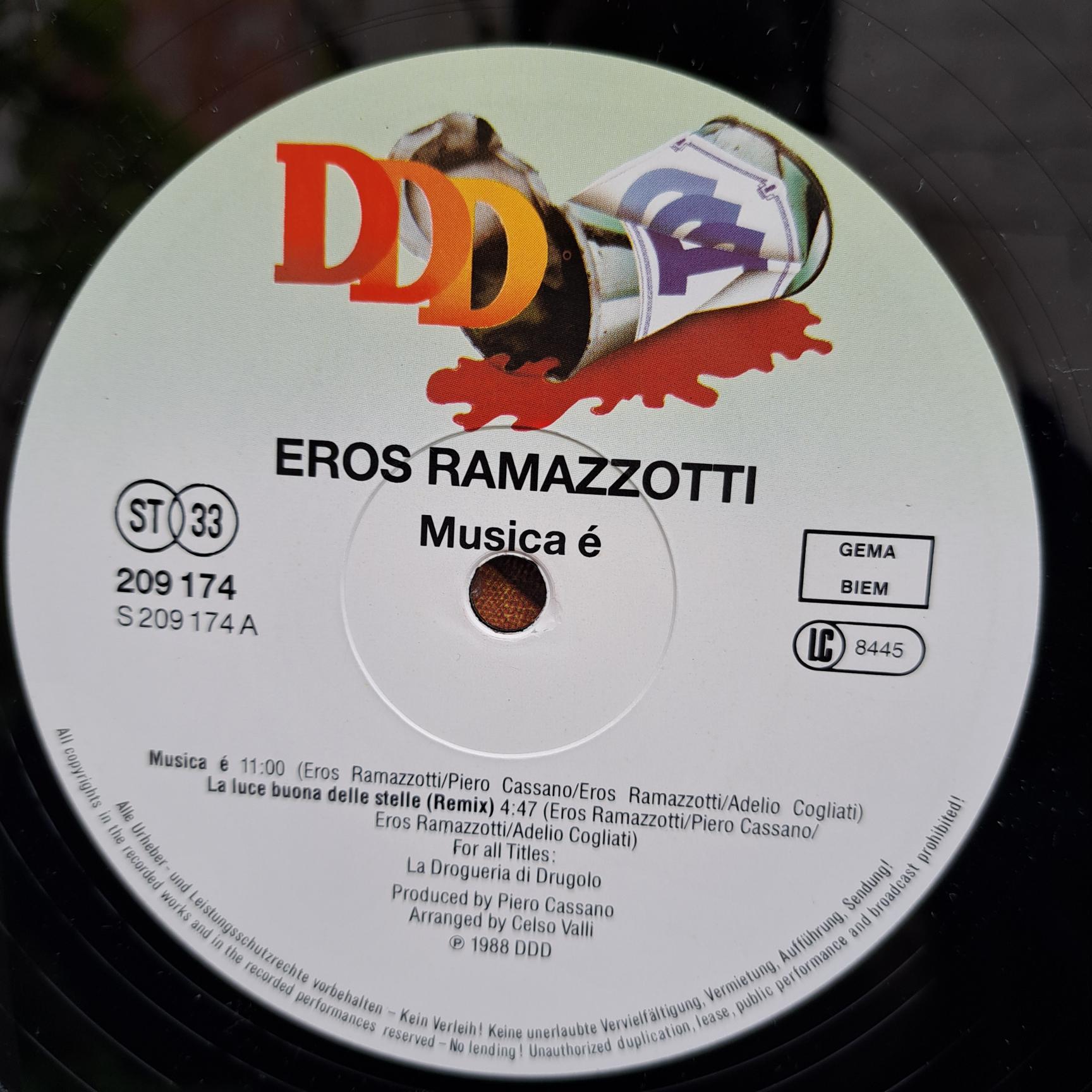 Eros Ramazzotti – Musica È - Disc VINIL LP VG VG+ - imagine 2