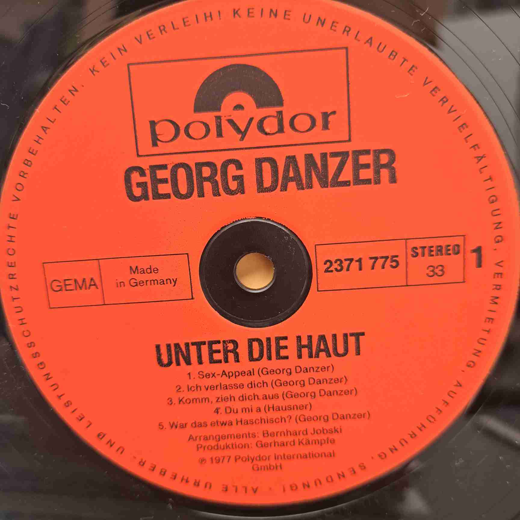 Georg Danzer – Unter Die Haut - Disc VINIL LP VG VG+ - imagine 2