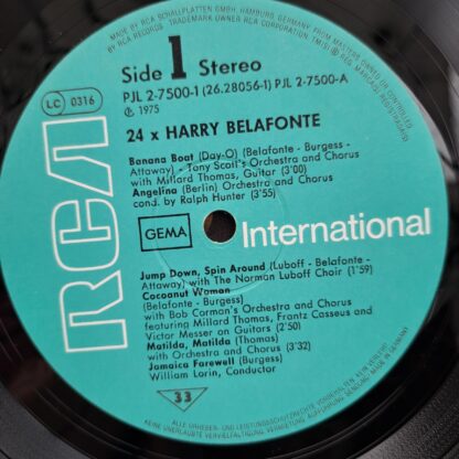 Harry Belafonte – 24x Harry Belafonte - Disc VINIL 2LP VG+ - imagine 2