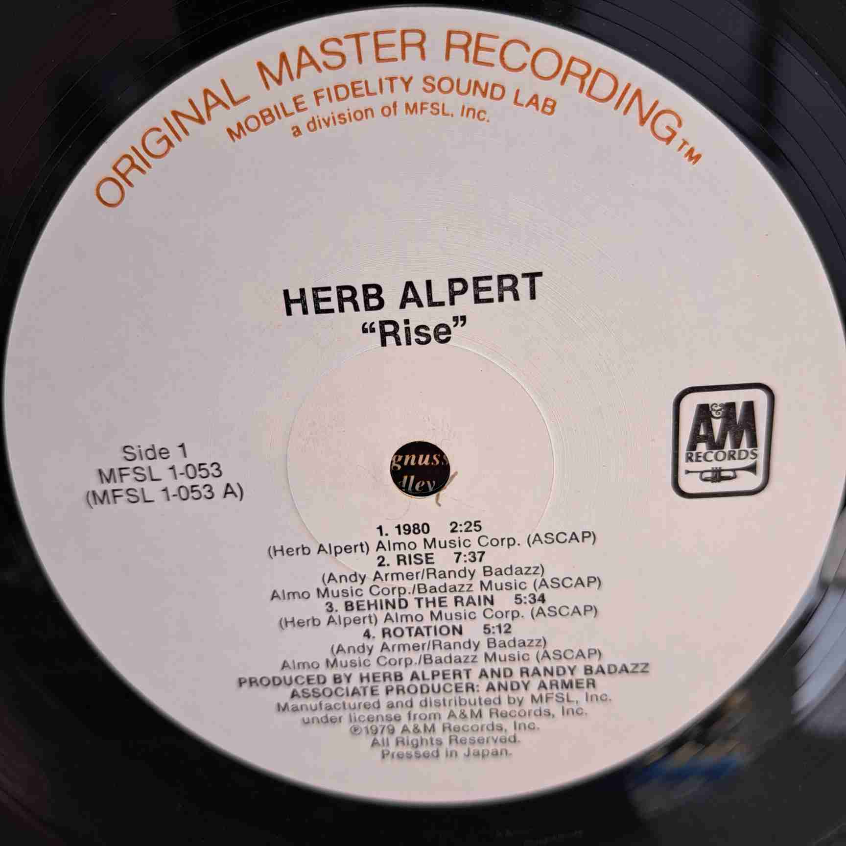 Herb Alpert – Rise - Disc VINIL LP VG+ US - imagine 2