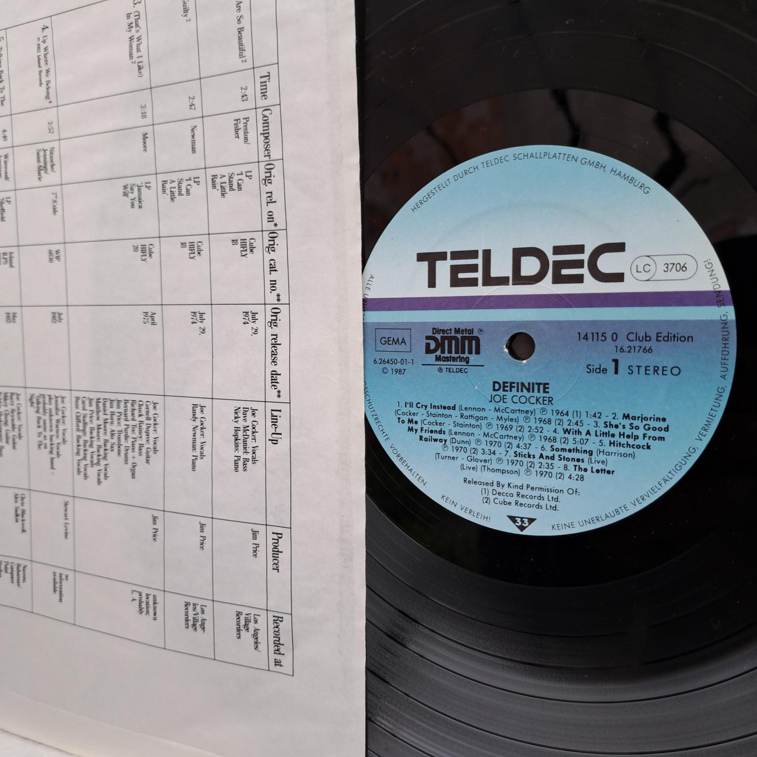 Joe Cocker – Definite. 1964-1986 (His Greatest Songs) - Disc VINIL LP VG+ - imagine 2