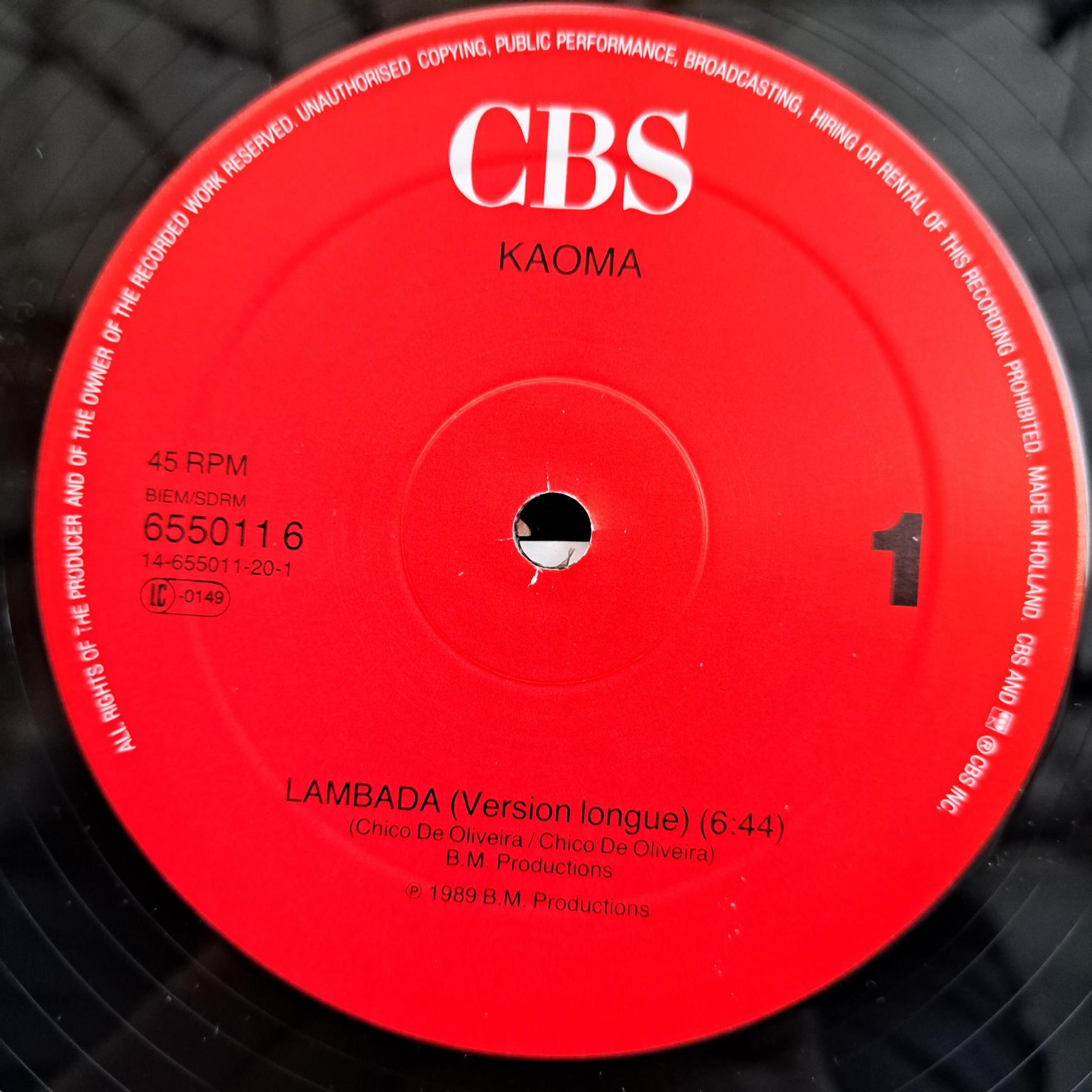 Kaoma – Lambada - Disc VINIL MAXI 45 RPM EX - imagine 2