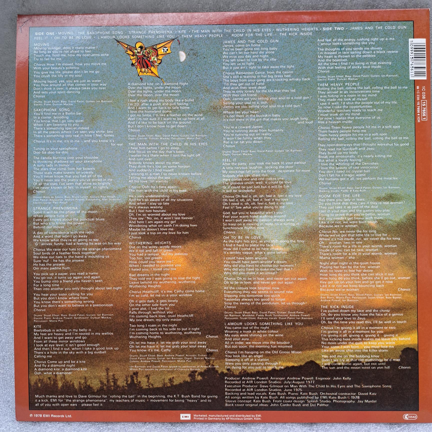 Kate Bush – The Kick Inside - Disc Vinil LP VG+ - imagine 3