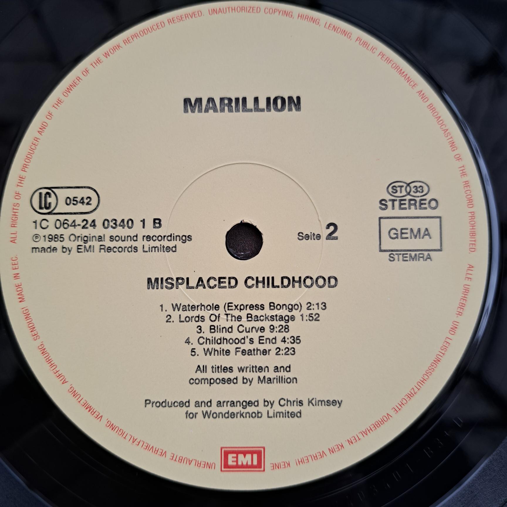 Marillion – Misplaced Childhood - Disc VINIL LP VG - imagine 2