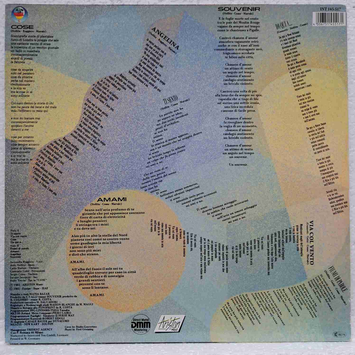 Matia Bazar – Melanchólia - Disc VINIL LP VG+ - imagine 3