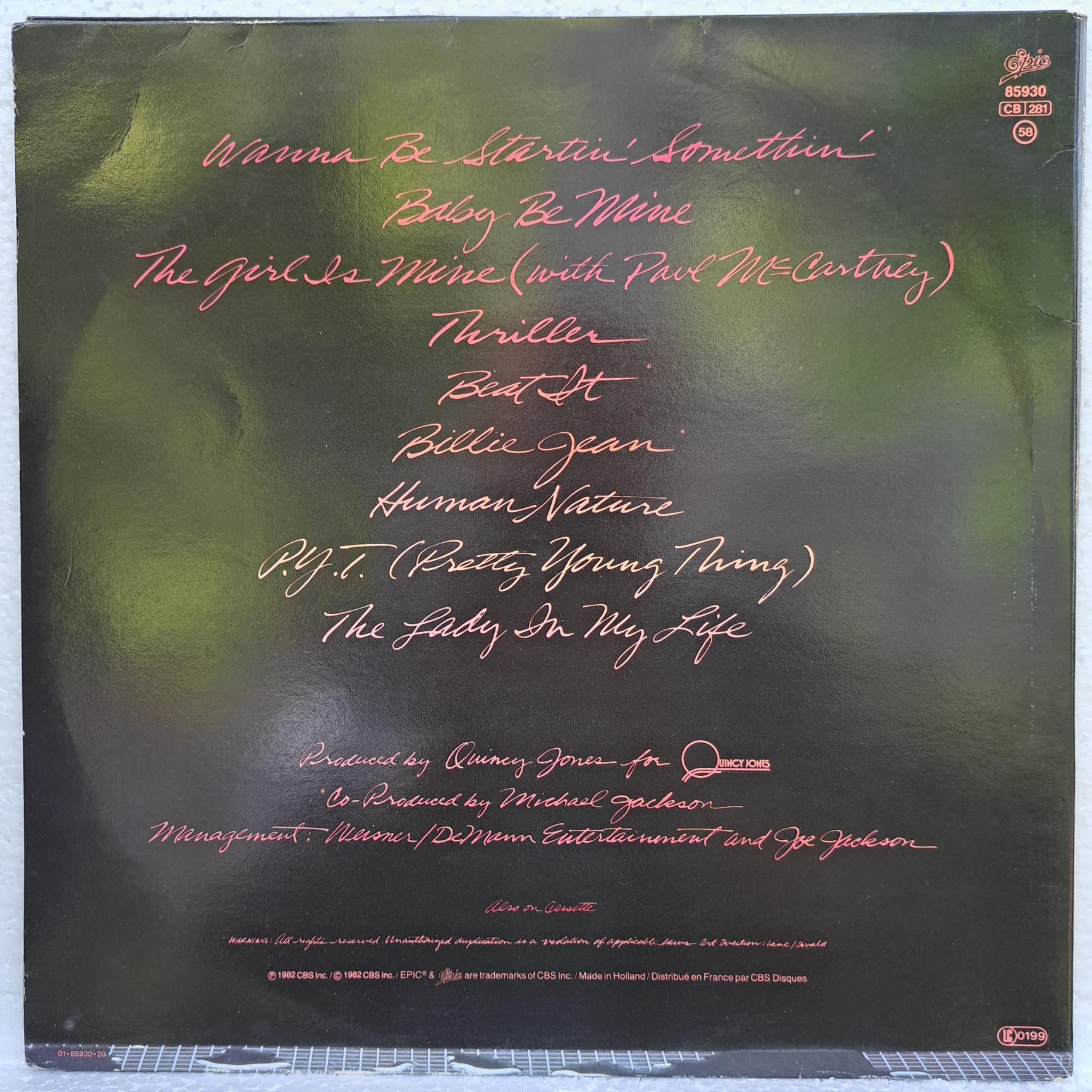 Michael Jackson – Thriller – Disc VINIL LP VG+ - imagine 4