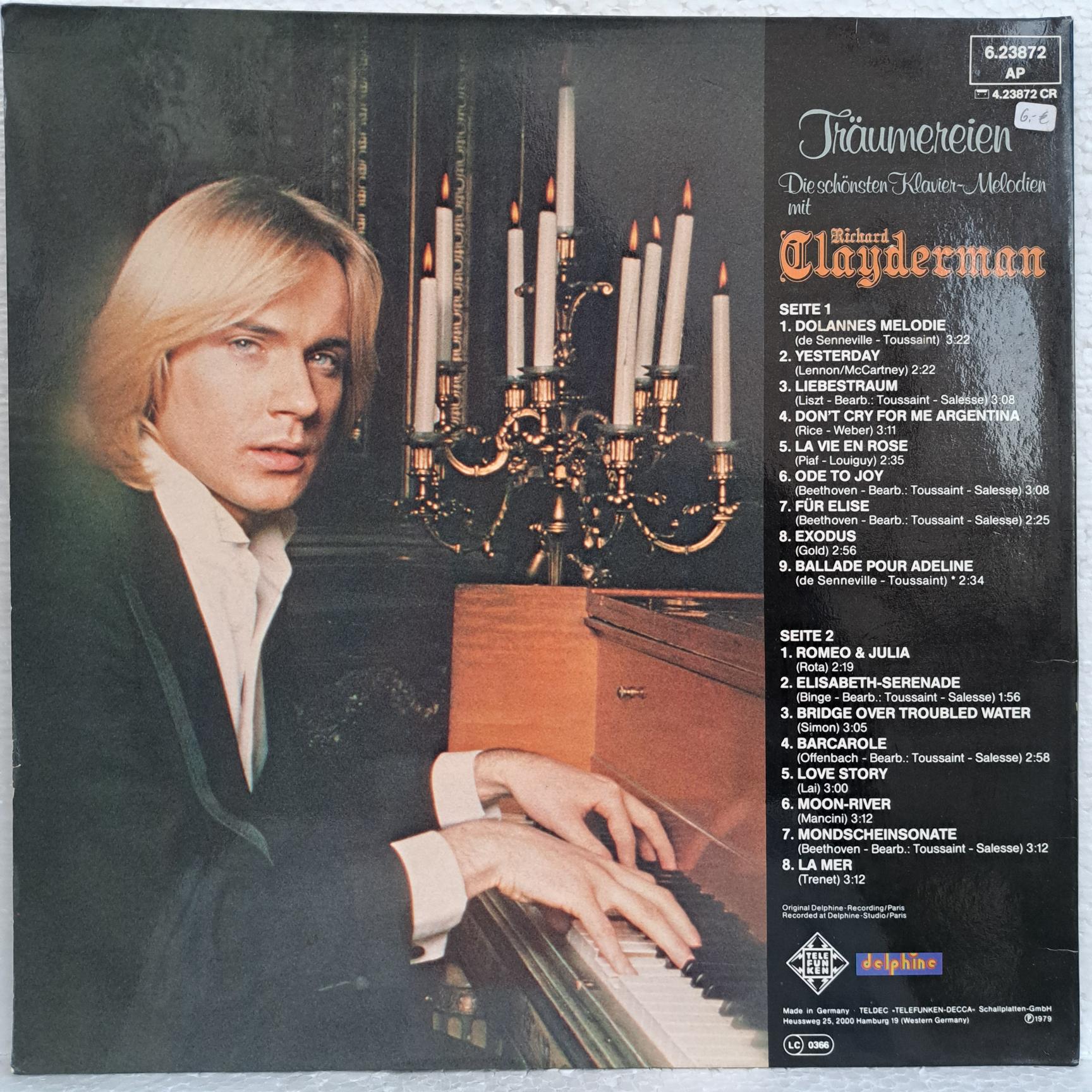 Richard Clayderman – Träumereien - Die Schönsten Klavier-Melodien Mit Richard Clayderman - Disc VINIL LP VG+ - imagine 3