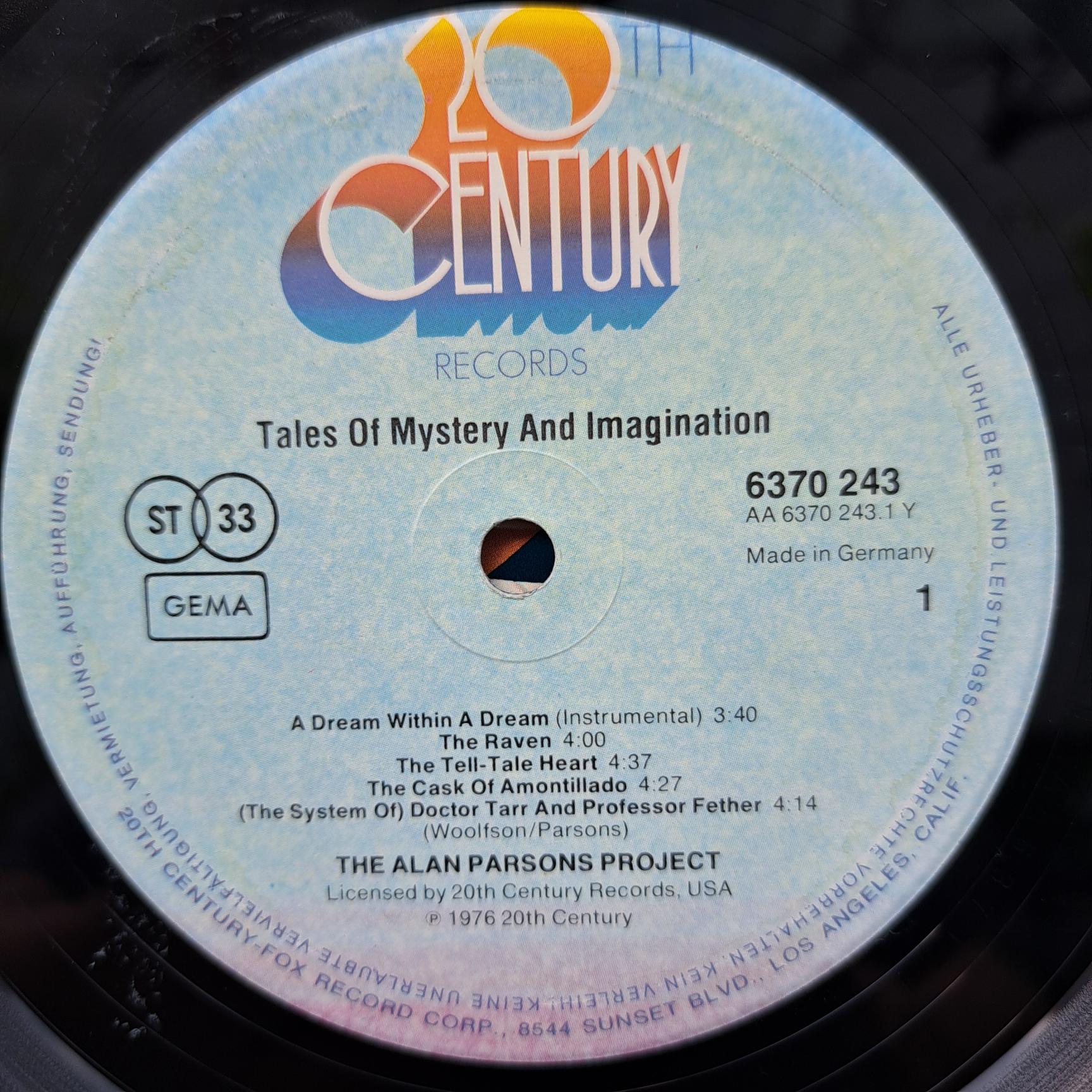 The Alan Parsons Project – Tales Of Mystery And Imagination - Disc VINIL LP EDITIE FRANTA - imagine 2