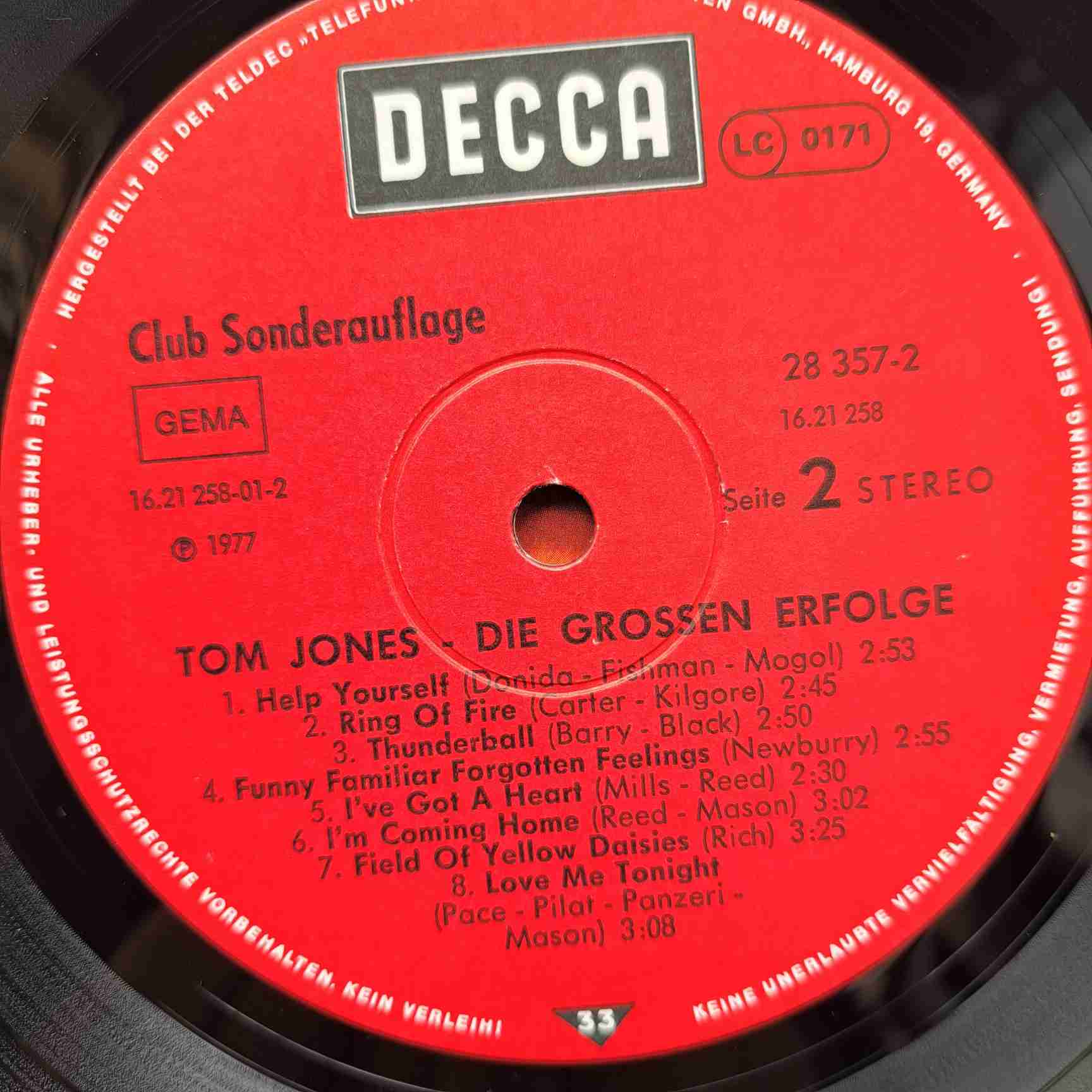 Tom Jones – Die Großen Erfolge - Disc VINIL LP VG - imagine 2
