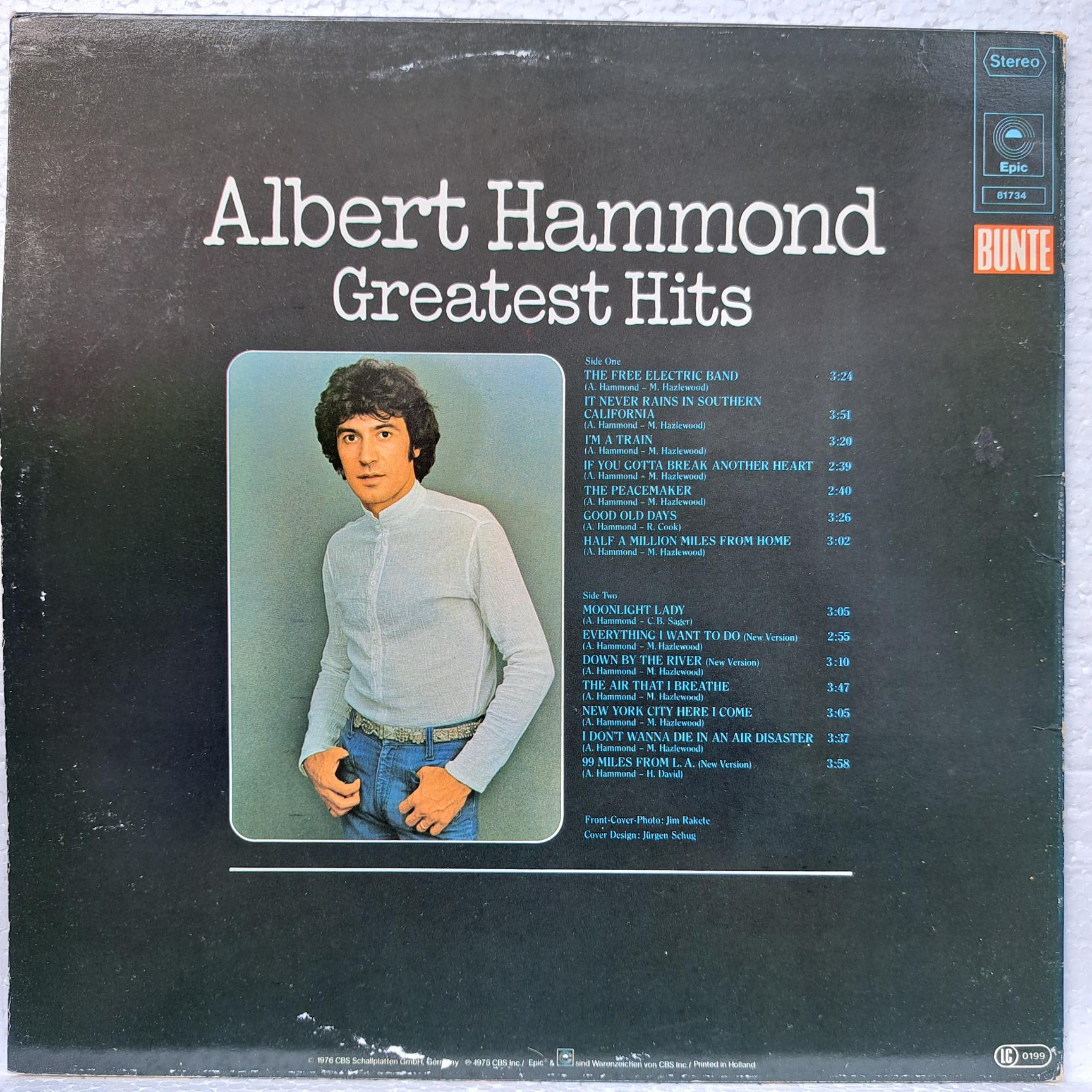 Albert Hammond – Greatest Hits Disc VINIL LP VG+ (box8) - imagine 3