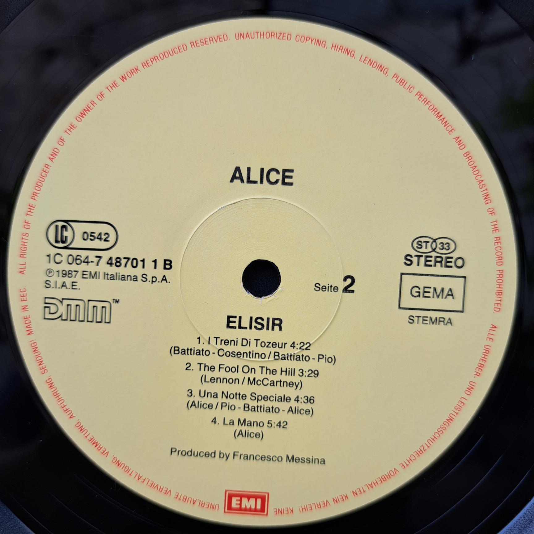 Alice – Elisir Disc VINIL LP VG+ (box8) - imagine 2