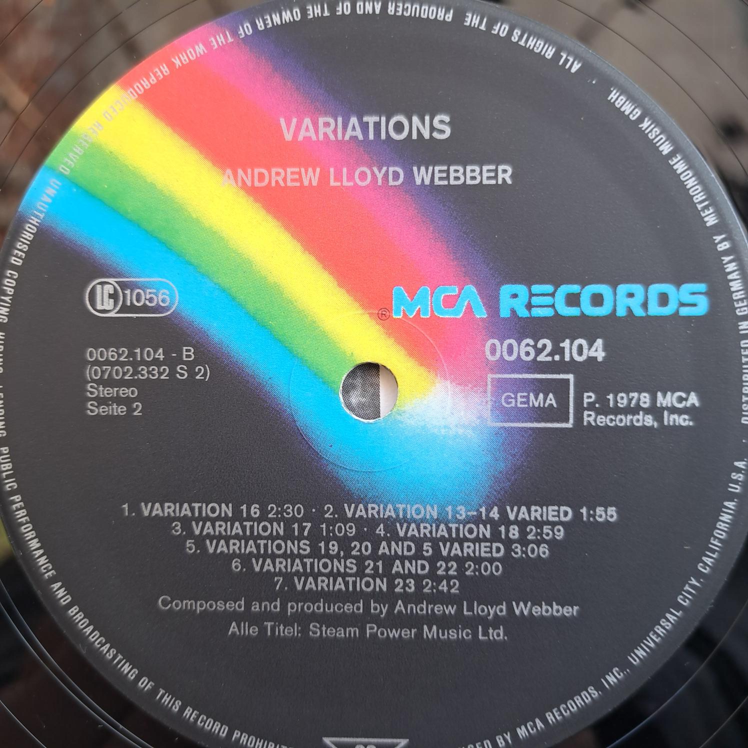 Andrew Lloyd Webber – Variations Disc VINIL LP VG VG- (box2) - imagine 2