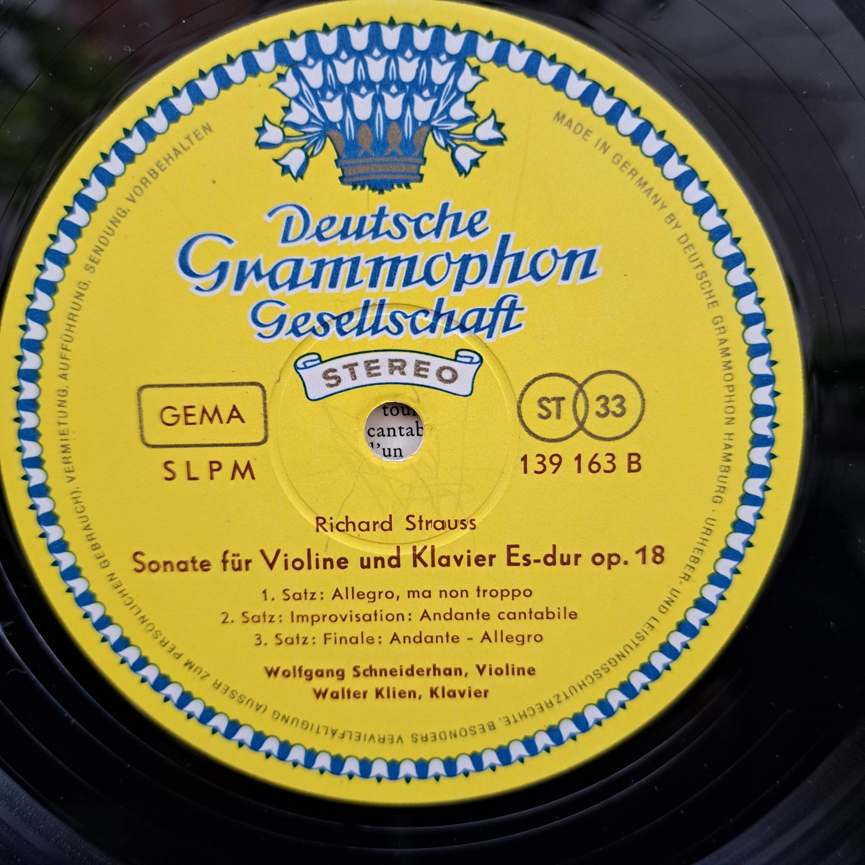 Anton Dvořák, Richard Strauss, Wolfgang Schneiderhan, Walter Klien – Sonatine Op. 100 - Sonate Op. 18Disc VINIL LP VG (box 8) - imagine 2