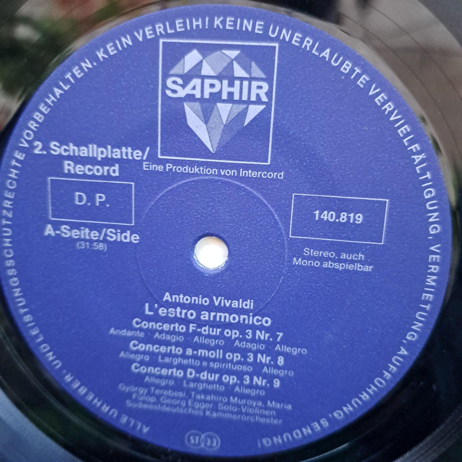 Antonio Vivaldi, Südwestdeutsches Kammerorchester – L'estro armonico op. 3 Vol. 2 - Concerti für Streichorchester Nr. 7-12 Disc VINIL 2LP VG (box4) - imagine 3