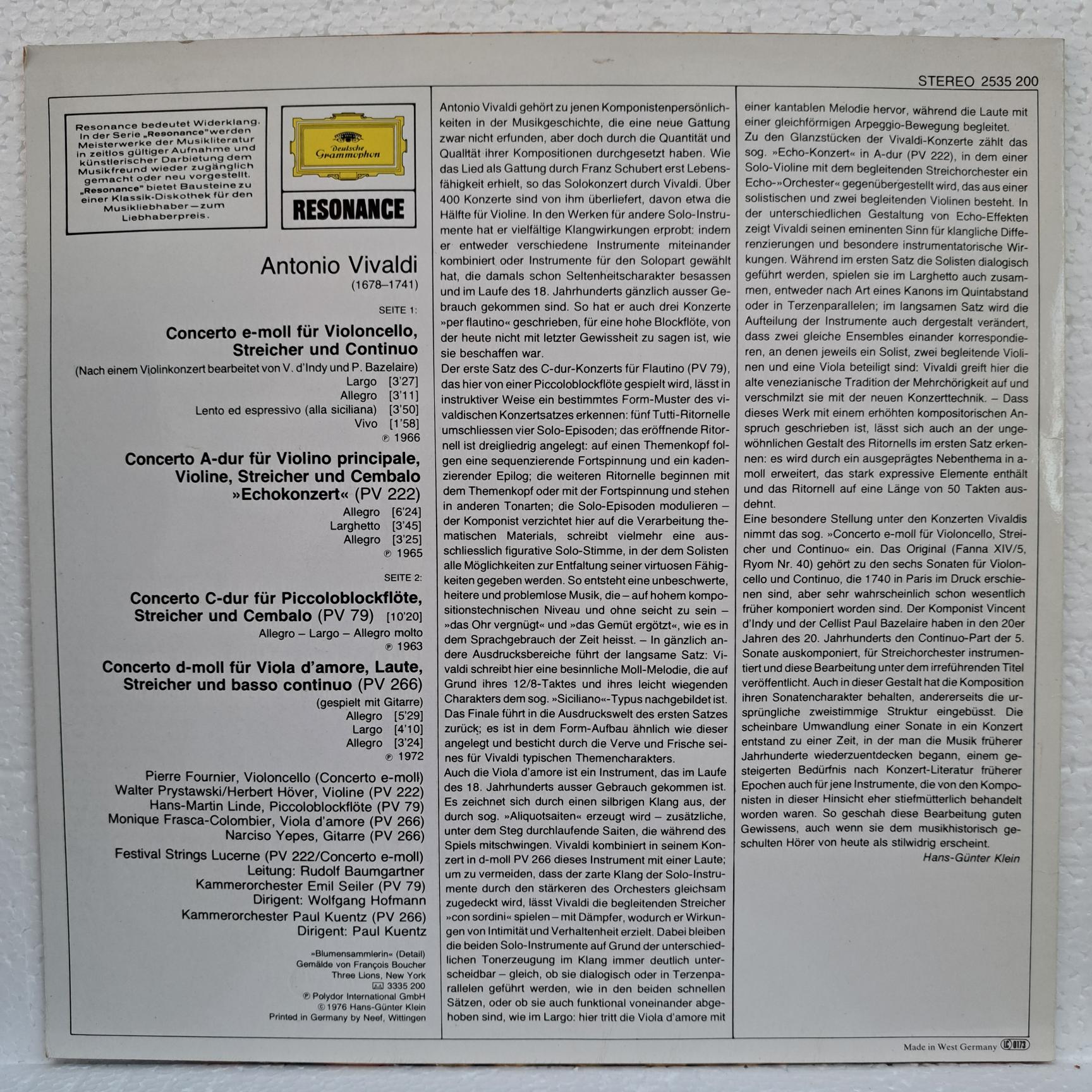Antonio Vivaldi – Konzerte - Disc Vinil LP VG VG+(box8) - imagine 3