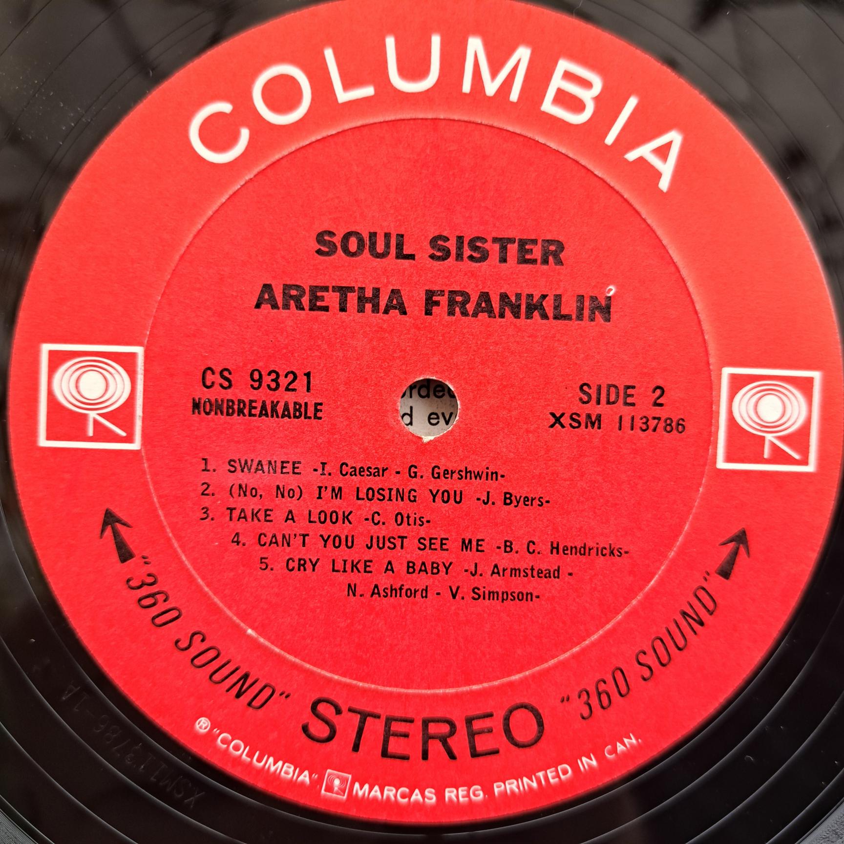 Aretha Franklin – Soul Sister Disc VINIL LP VG - imagine 3