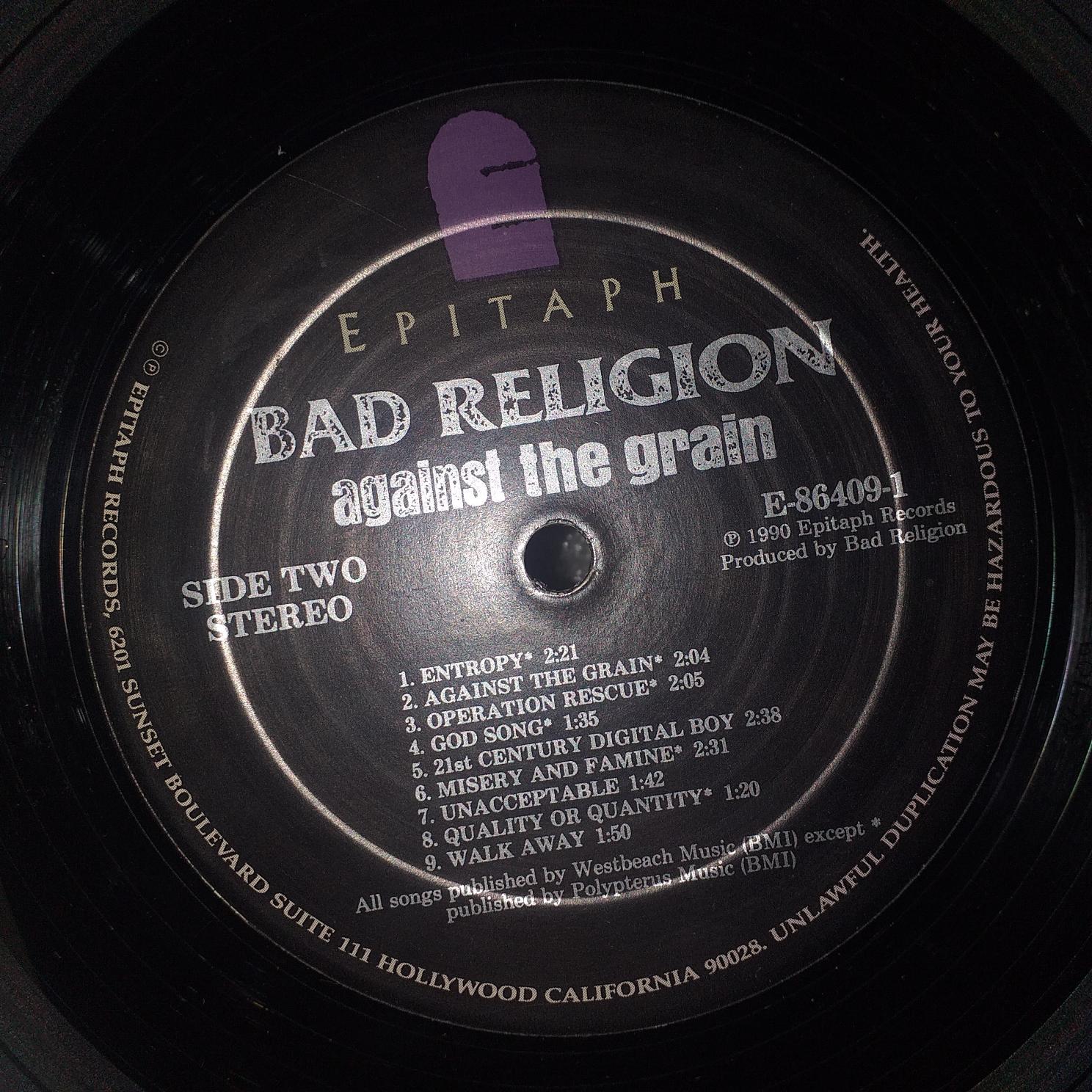 Bad Religion – Against The Grain punk Disc VINIL LP VG VG+ - imagine 3
