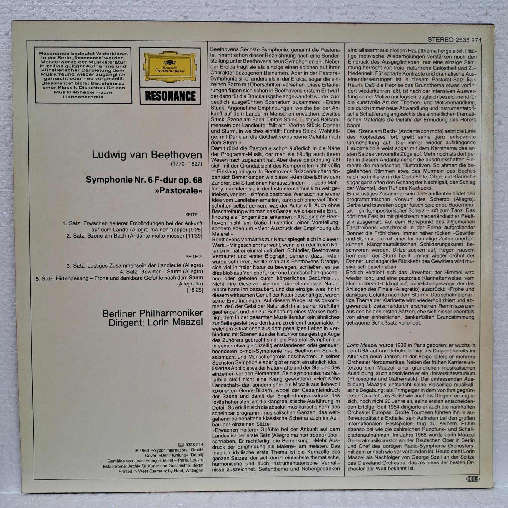 Beethoven - Lorin Maazel, Berlin Philharmonic Orchestra – Symphony No. 6 In F Major, Op. 68 'Pastoral' Disc VINIL LP VG+ - imagine 2