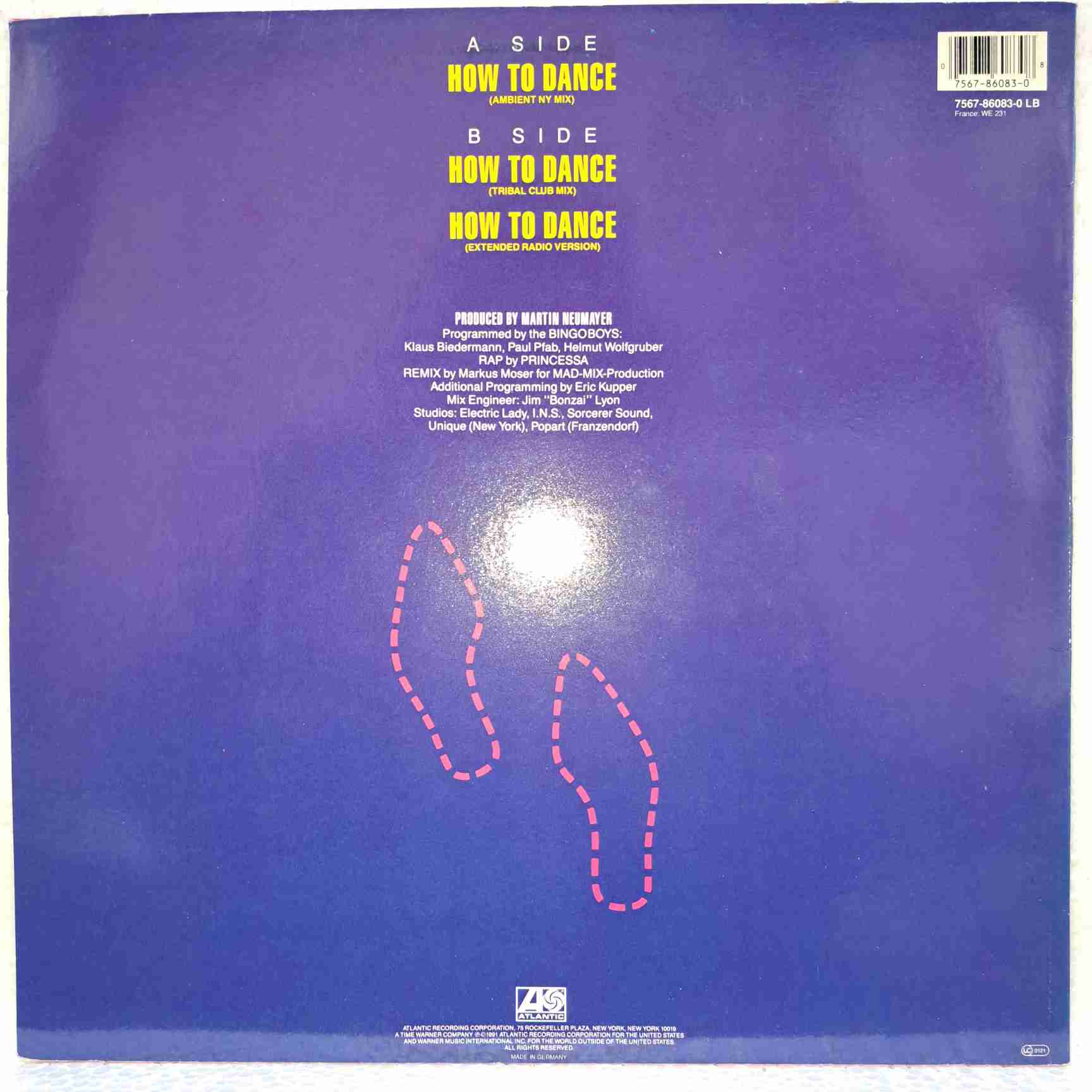Bingoboys Featuring Princessa – How To Dance - Disc Vinil MAXI 45 RPM VG+ (box5) - imagine 2