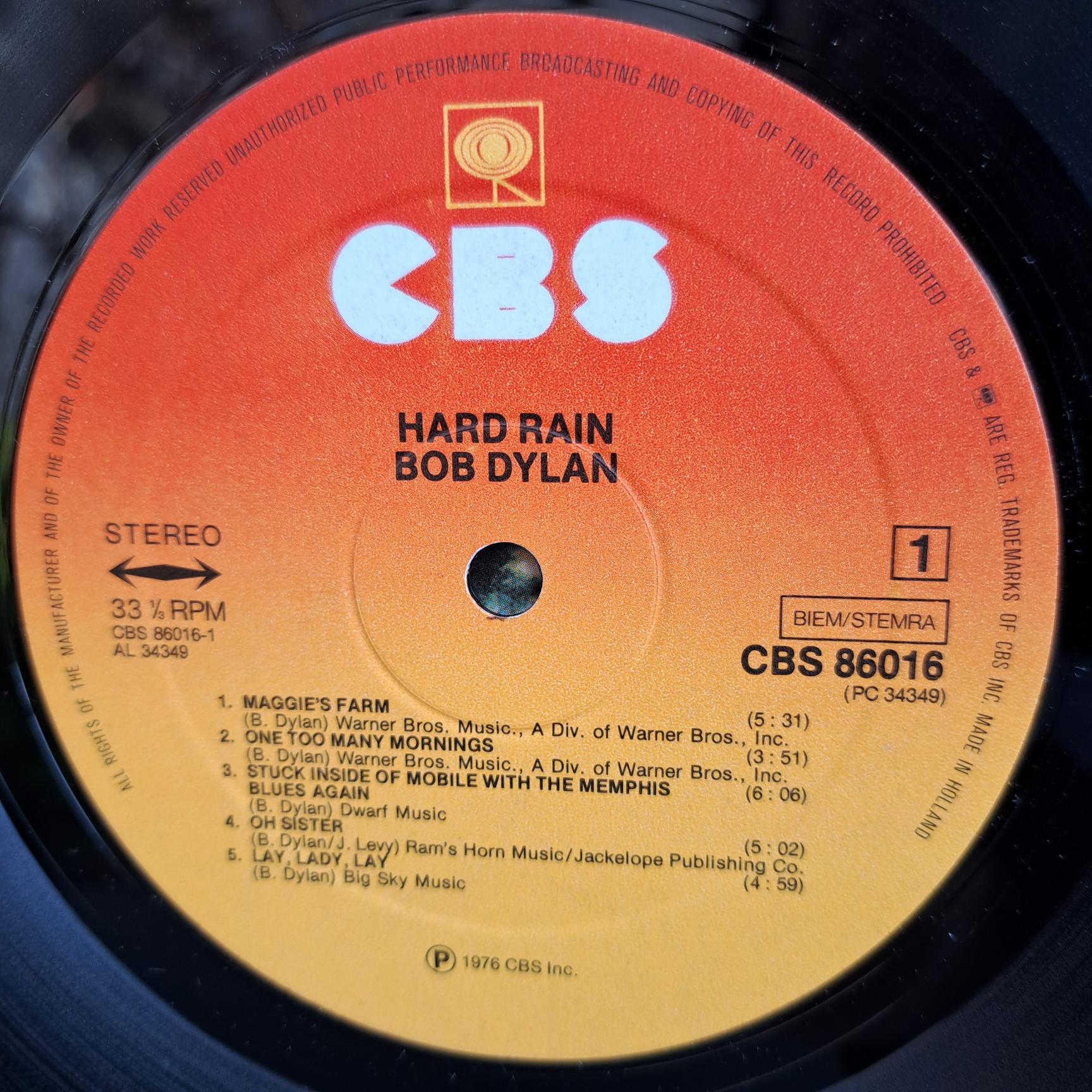 Bob Dylan – Hard Rain Disc VINIL LP VG VG- (box2) - imagine 4