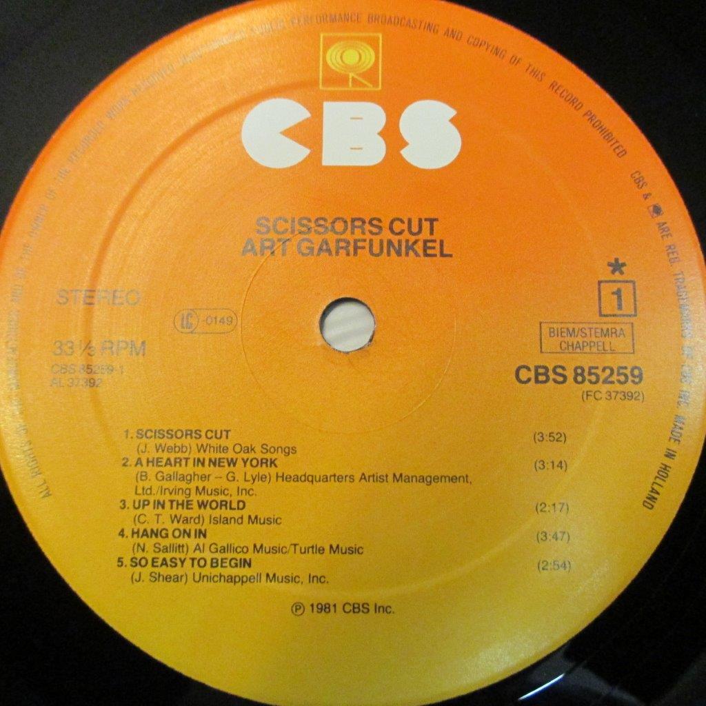 Art Garfunkel – Scissors Cut Disc Vinil LP VG+ (R) - imagine 3