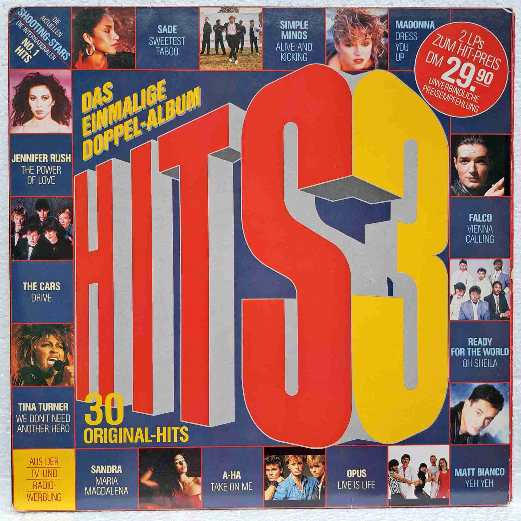 Hits 3 - Sade, Falco, Bruce Springsteen, Alison Moyet, Madonna, Sandra – Disc Vinil 2LP VG