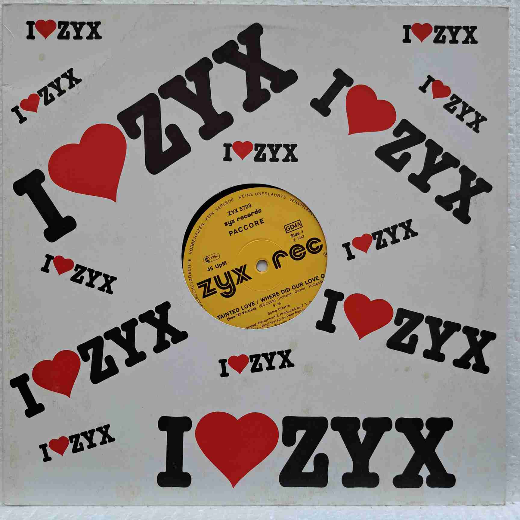 Paccore – Tainted Love (new '87 Version) & Where Did Our Love Go - Disc Vinil Maxi Single EX