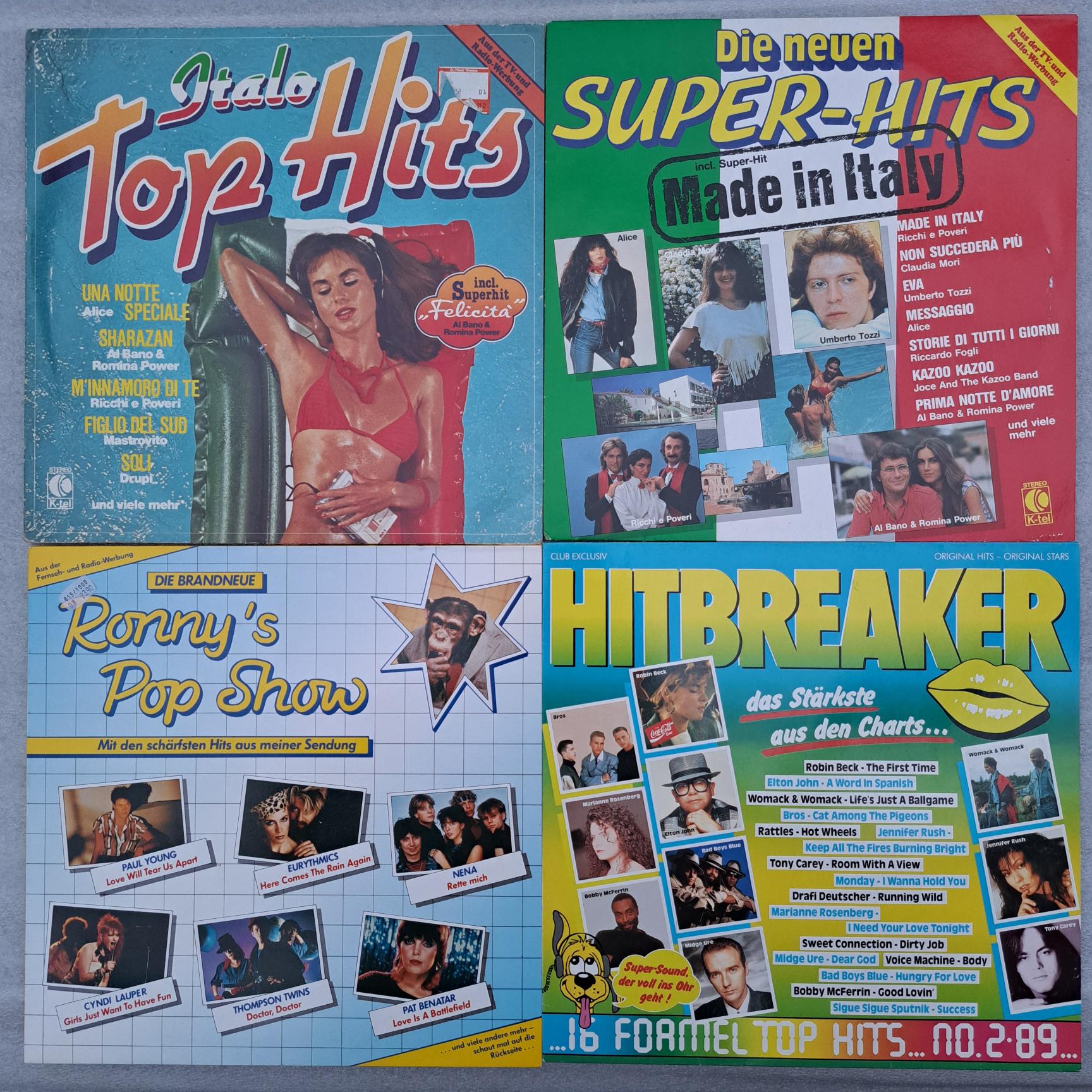 4 Compilatii 2x Italiana - Hitbreaker - Ronny’s Pop Show Disc VINIL LP VG VG+ vg- (box5:6)