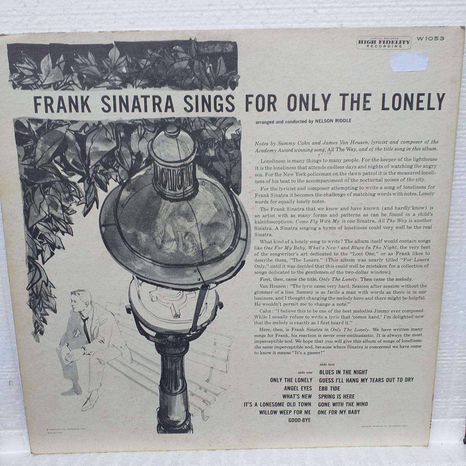 Frank Sinatra – Frank Sinatra Sings For Only The Lonely Disc VINIL LP VG- USA - imagine 3