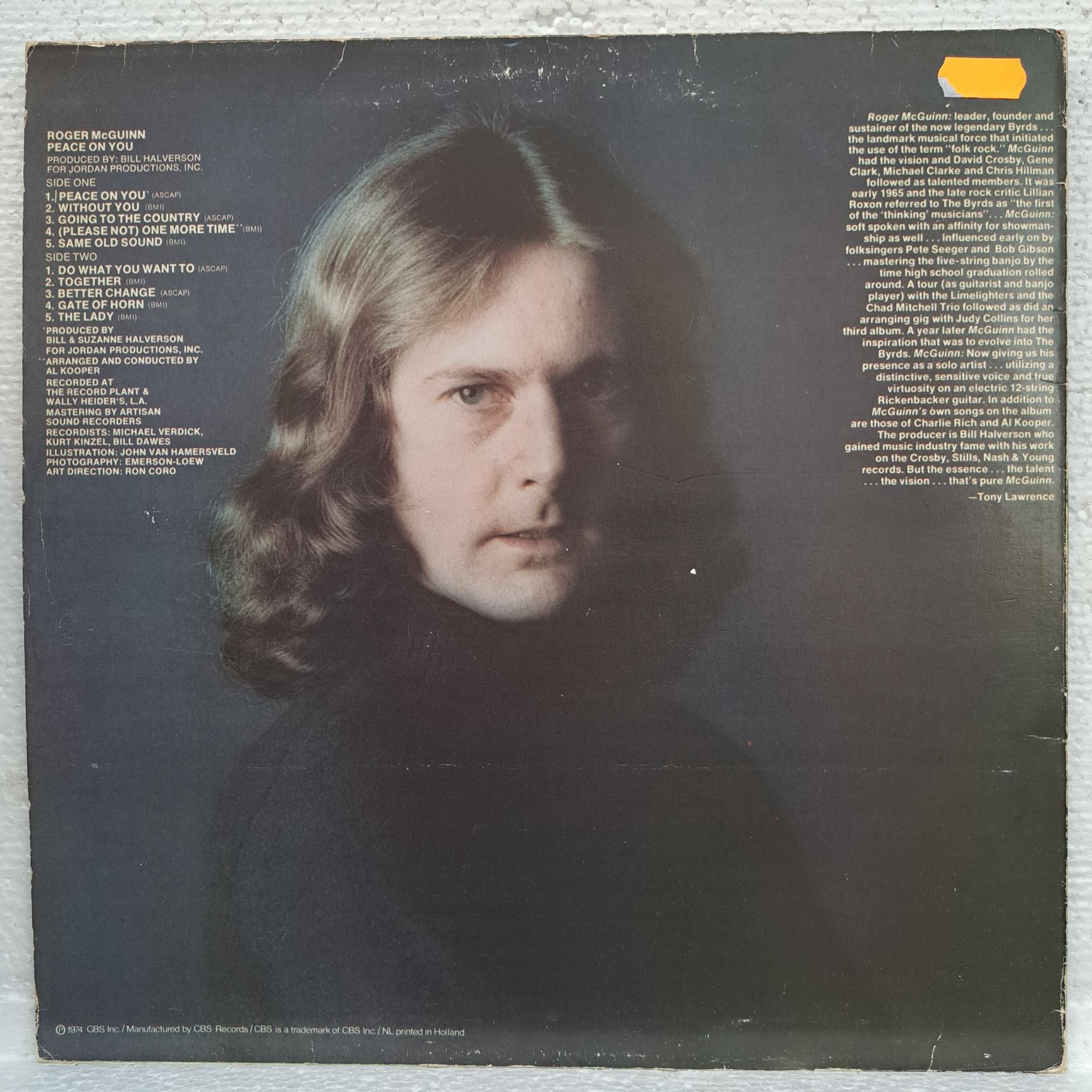 Roger McGuinn – Peace On You Disc VINIL LP VG VG- - imagine 2