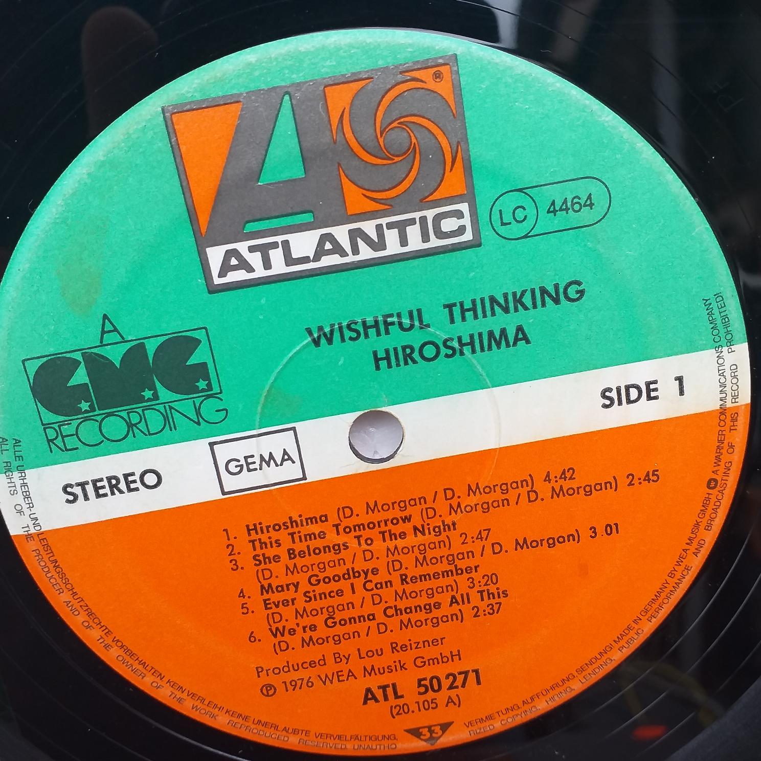 Wishful Thinking – Hiroshima Disc VINIL LP VG VG- - imagine 2