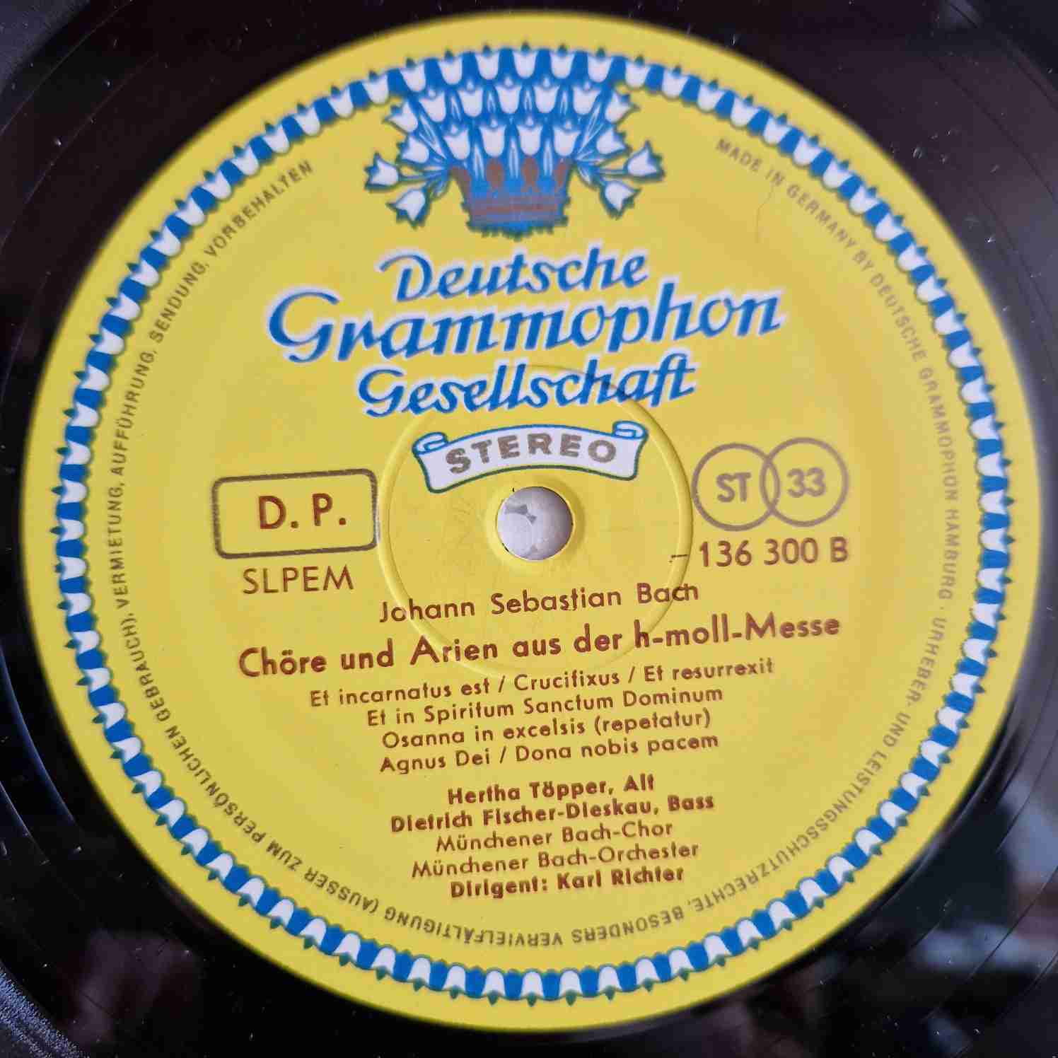 Bach* – Chöre Und Arien Aus Der H-Moll-Messe. Excerpts From The Mass In B Minor. Extraits De La Messe En Si Mineur Disc vinil LP - imagine 3