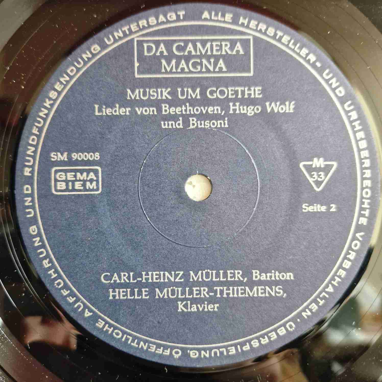 Carl-Heinz Müller, Helle Müller-Thiemens – Musik Um Goethe - Lieder Von Reichardt, Zelter, Schubert, Beethoven, Hugo Wolf Und Busoni Disc vinil LP - imagine 3