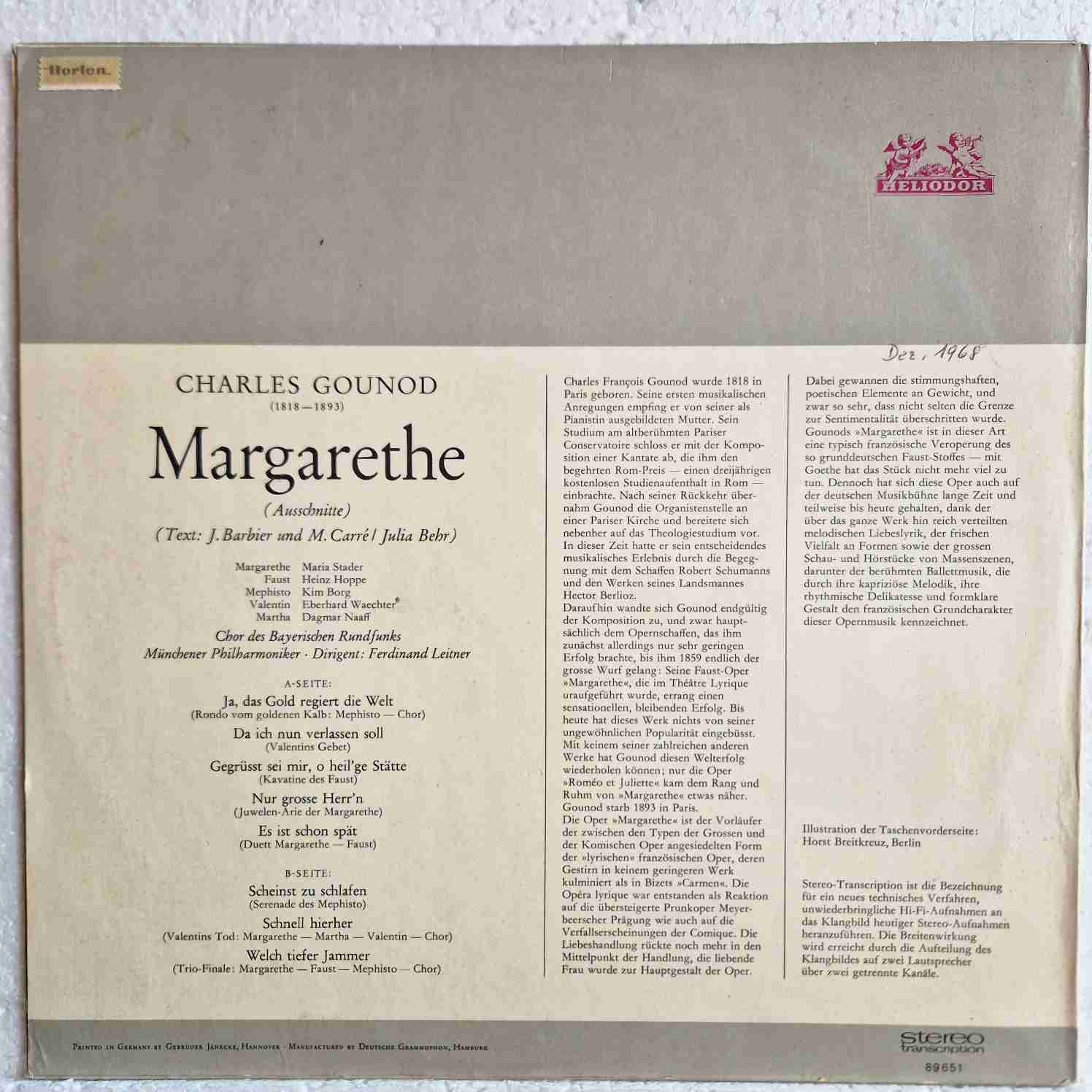 Gounod*, Maria Stader, Heinz Hoppe, Eberhard Waechter*, Kim Borg – Margarethe • Ausschnitte Disc vinil LP - imagine 2