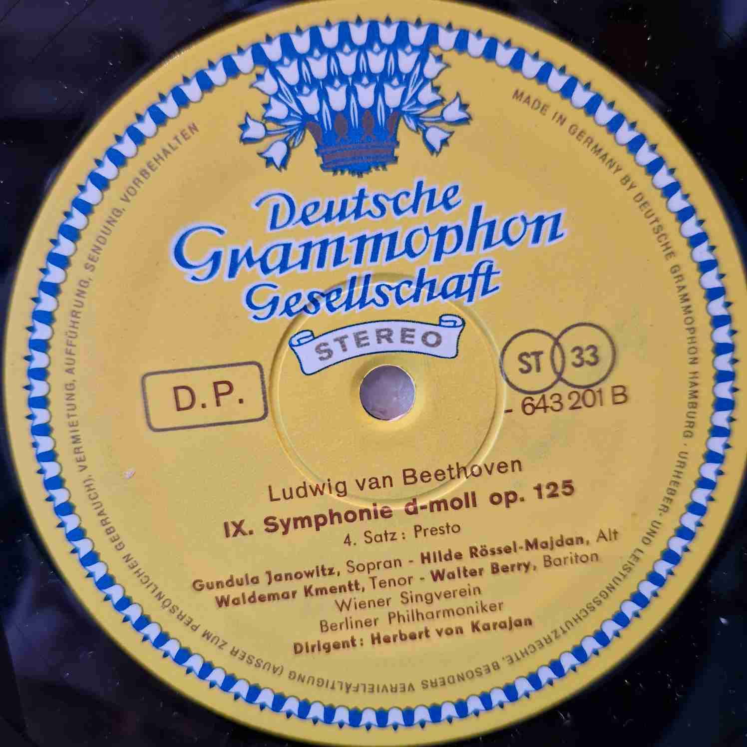 Ludwig van Beethoven, Herbert von Karajan, Gundula Janowitz ∙ Hilde Rössel-Majdan ∙ Waldemar Kmentt, Walter Berry ∙ Wiener Singverein, Berliner Philharmoniker – IX. Symphonie D-Moll »Freude, Schöner Götterfunken« (Herbert Von Karajan Bei Der Probe Und Aufnahme Des 4. Satzes) Disc vinil LP - imagine 3