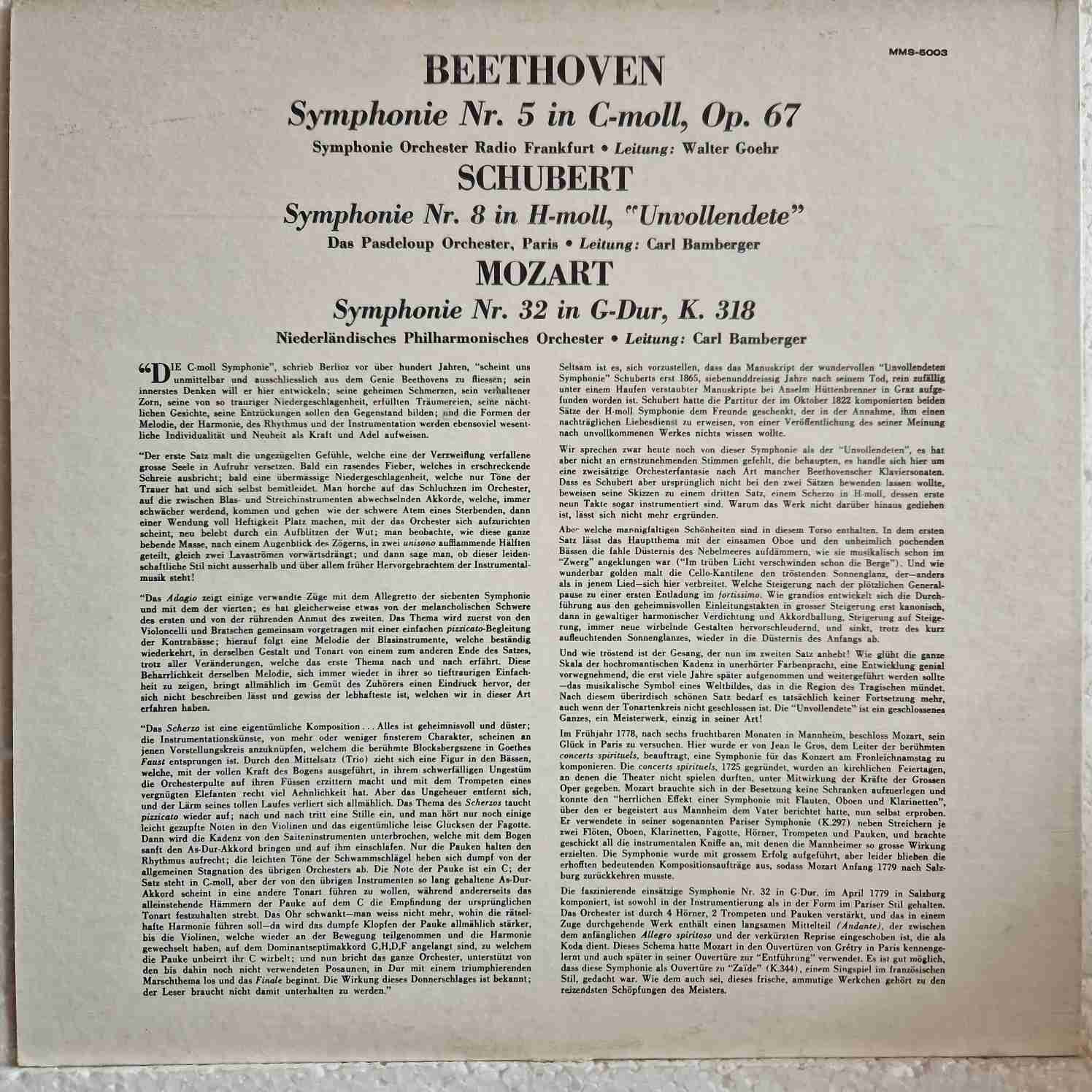 Mozart*, Schubert*, Beethoven* – 3 Symphonien - Mozart: Symphonie Nr. 32 In G-Dur, K. 318, Schubert: Symphonie Nr. 8 “Unvollendete”, Beethoven: Symphonie Nr. 5 Disc vinil LP - imagine 2