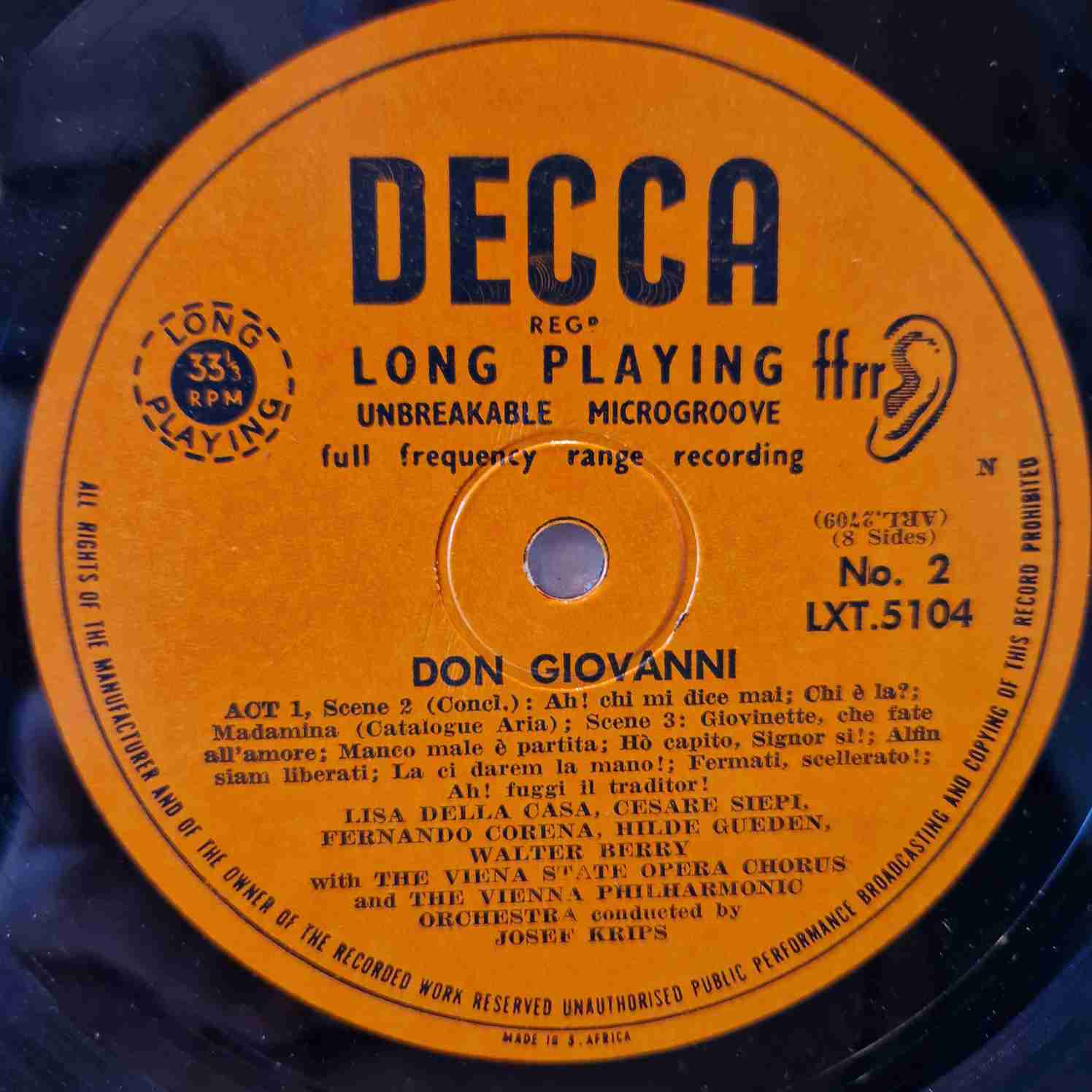 Mozart * , Suzanne Danco , Lisa Della Casa , Hilde Gueden * , Anton Dermota , Cesare Siepi , Fernando Corena , Kurt Boehme * , Walter Berry cu Corul Operei de Stat din Viena * și Orchestra Filarmonicii din Viena *, dirijor Josef Krips –Don Giovanni Disc vinil LP - imagine 3