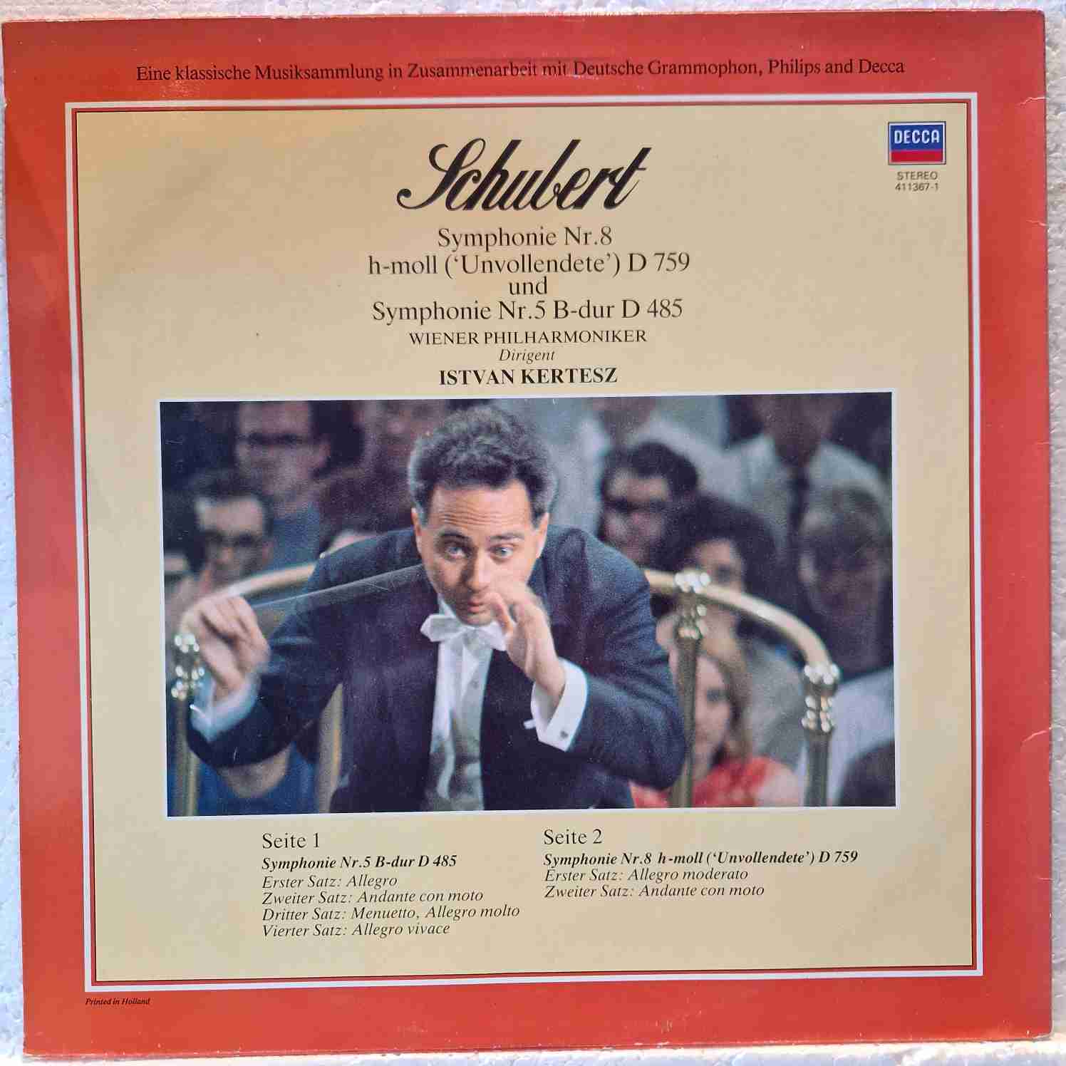 Schubert * , Wiener Philharmoniker , Istvan Kertesz * –Simfonia Nr. 8 H-moll ('Unvollendete') D 759 Und Symphonie Nr. 5 B-dur D485 Disc vinil LP