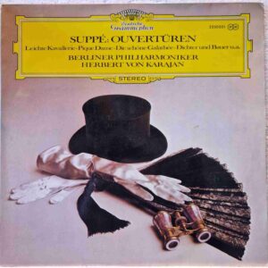 Suppé * - Berliner Philharmoniker , Herbert von Karajan –Ouvertüren - Leichte Kavallerie·Pique Dame·Die Schöne Galathée·Dichter Und Bauer UA Disc vinil LP