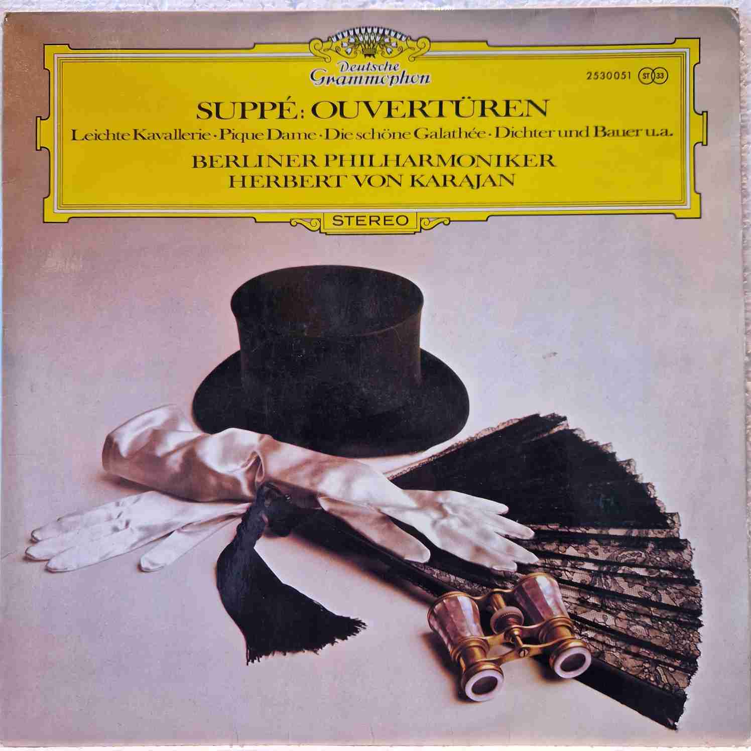 Suppé * - Berliner Philharmoniker , Herbert von Karajan –Ouvertüren - Leichte Kavallerie·Pique Dame·Die Schöne Galathée·Dichter Und Bauer UA Disc vinil LP